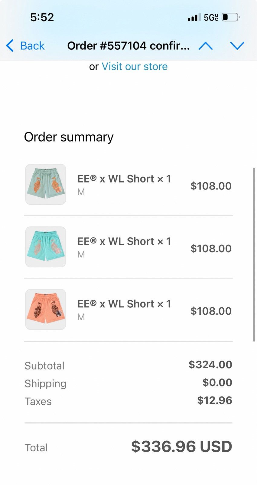 Eric Emanuel Eric Emanuel Warren Lotas Grim Reaper salmon shorts medium Size US 30 / EU 46 - 2 Thumbnail