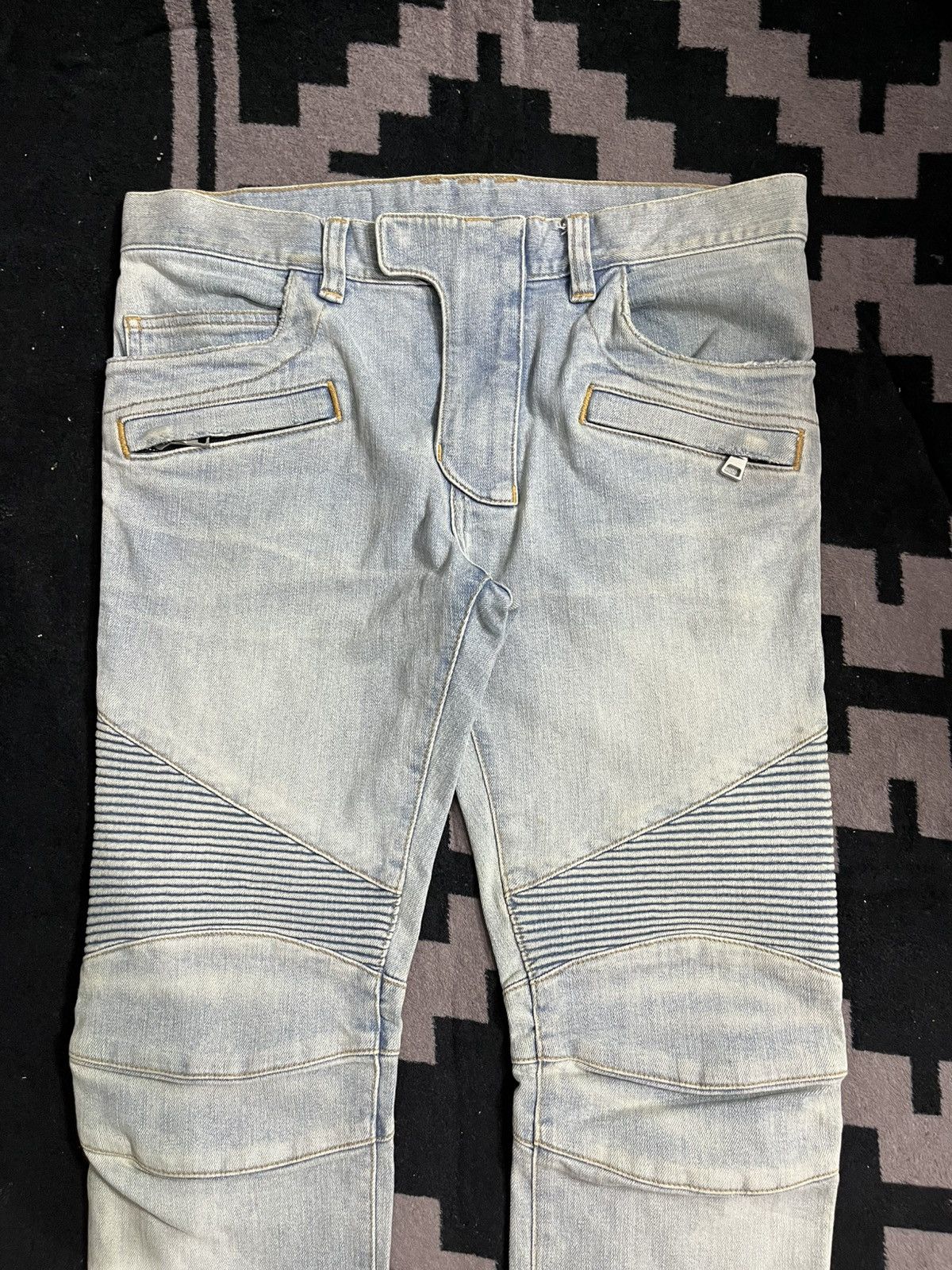 Balmain Balmain distressed blue biker jeans Size US 29 - 4 Thumbnail