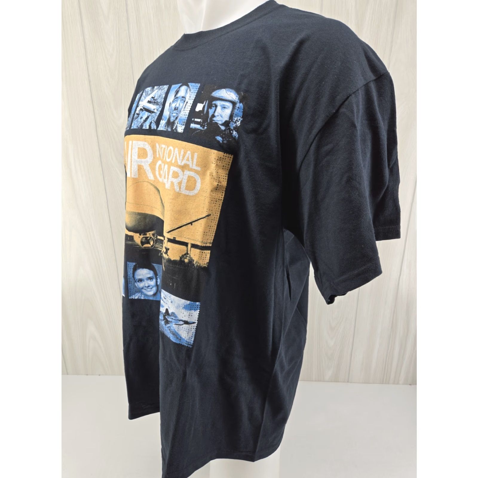 Gildan Air National Guard Gildan Heavy Cotton T Shirt Black XL Men Short Sleeve Crew Neck Size US XL / EU 56 / 4 - 4 Thumbnail