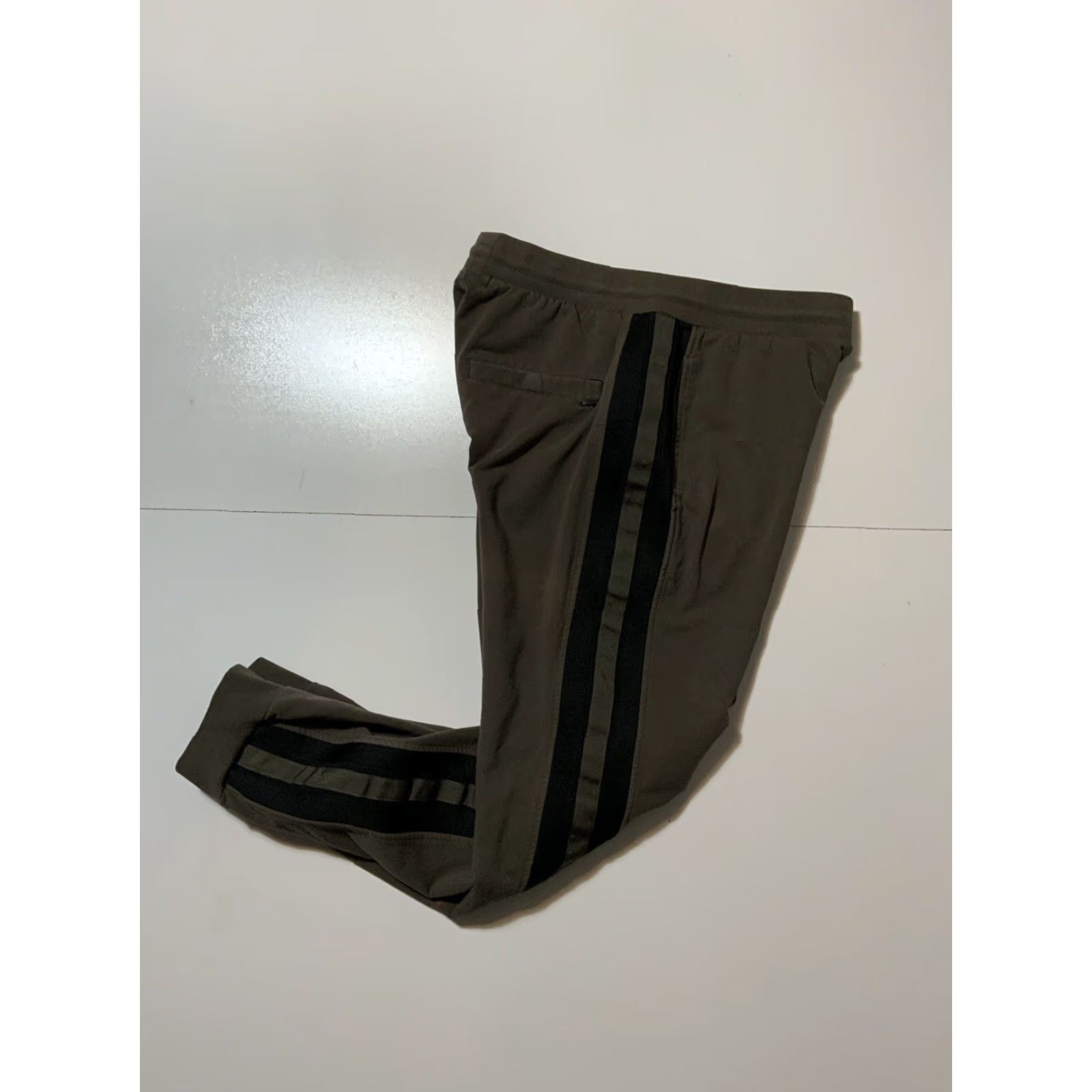 Antony Morato VINTAGE Antony Morato Slim Fit Jogger Striped Sweat Pants Mens L Olive Green Black Slimming Activewear Pants Size US 33 - 2 Thumbnail
