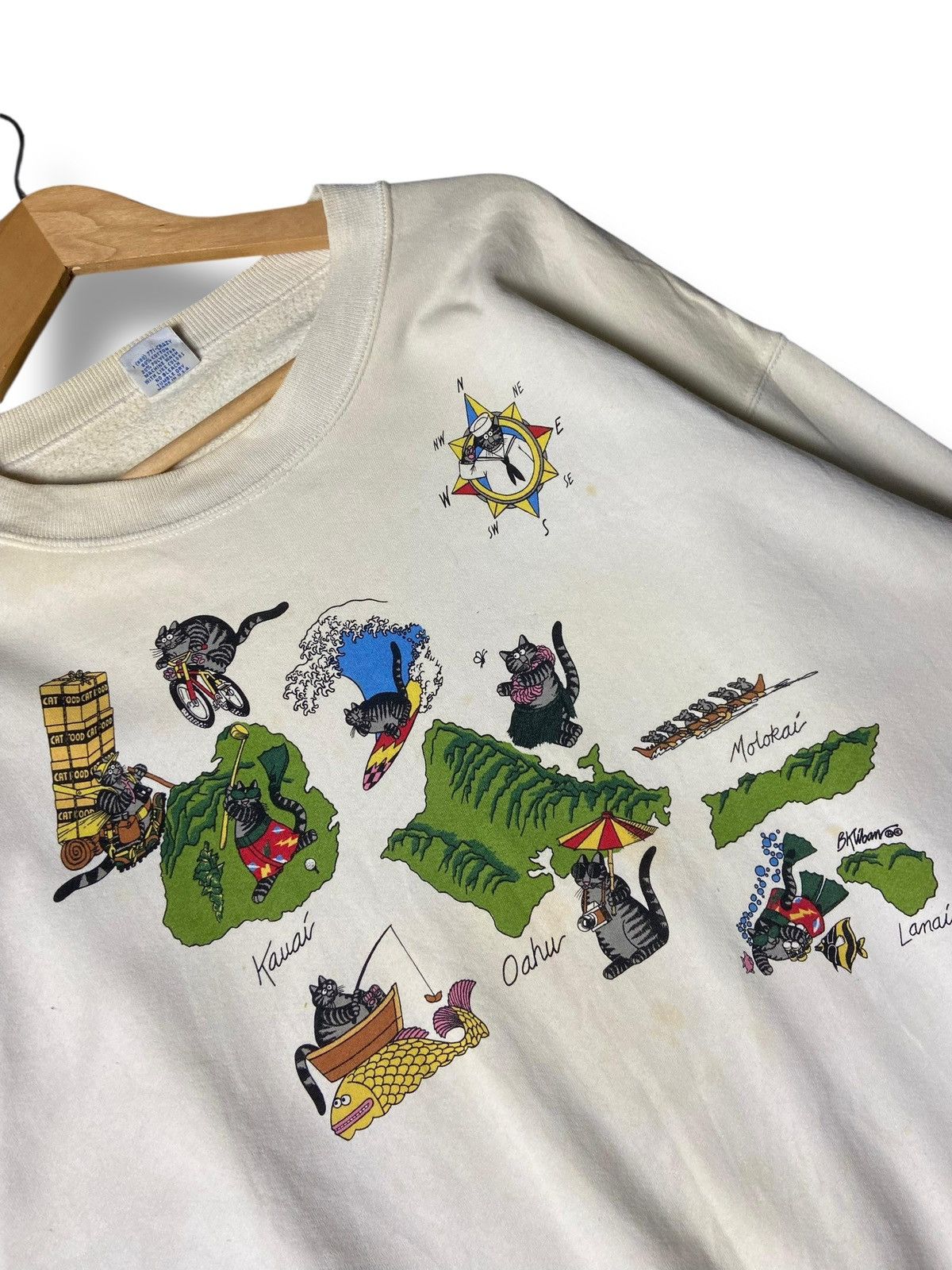 Japanese Brand Crazy Shirts Hawaii Kliban Cat Sweatshirt (170) Size US M / EU 48-50 / 2 - 4 Thumbnail