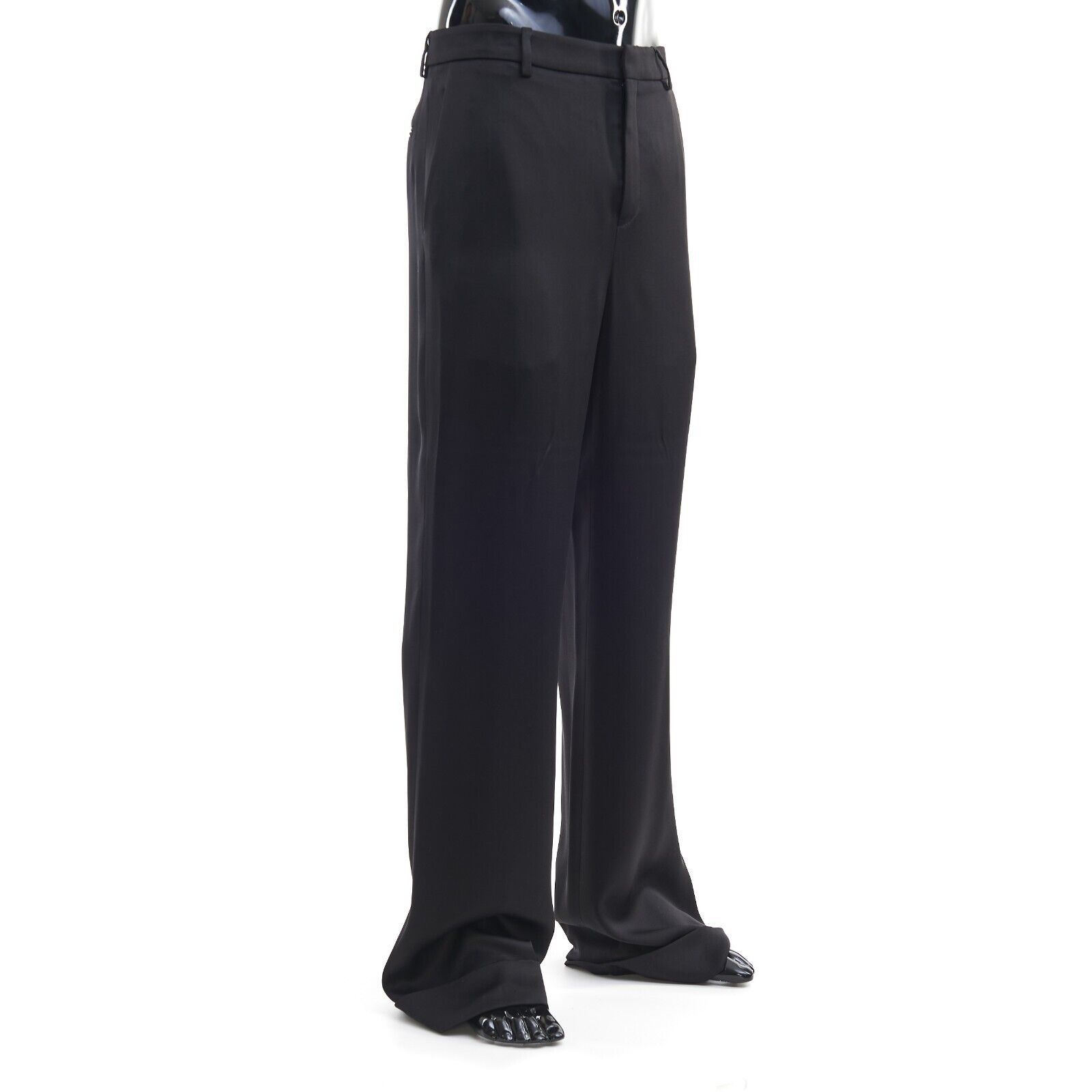 Saint Laurent Paris o1bcso1str0924 Pantalon Satin Satin Lourd in Black Size US 28 / EU 44 - 5 Thumbnail