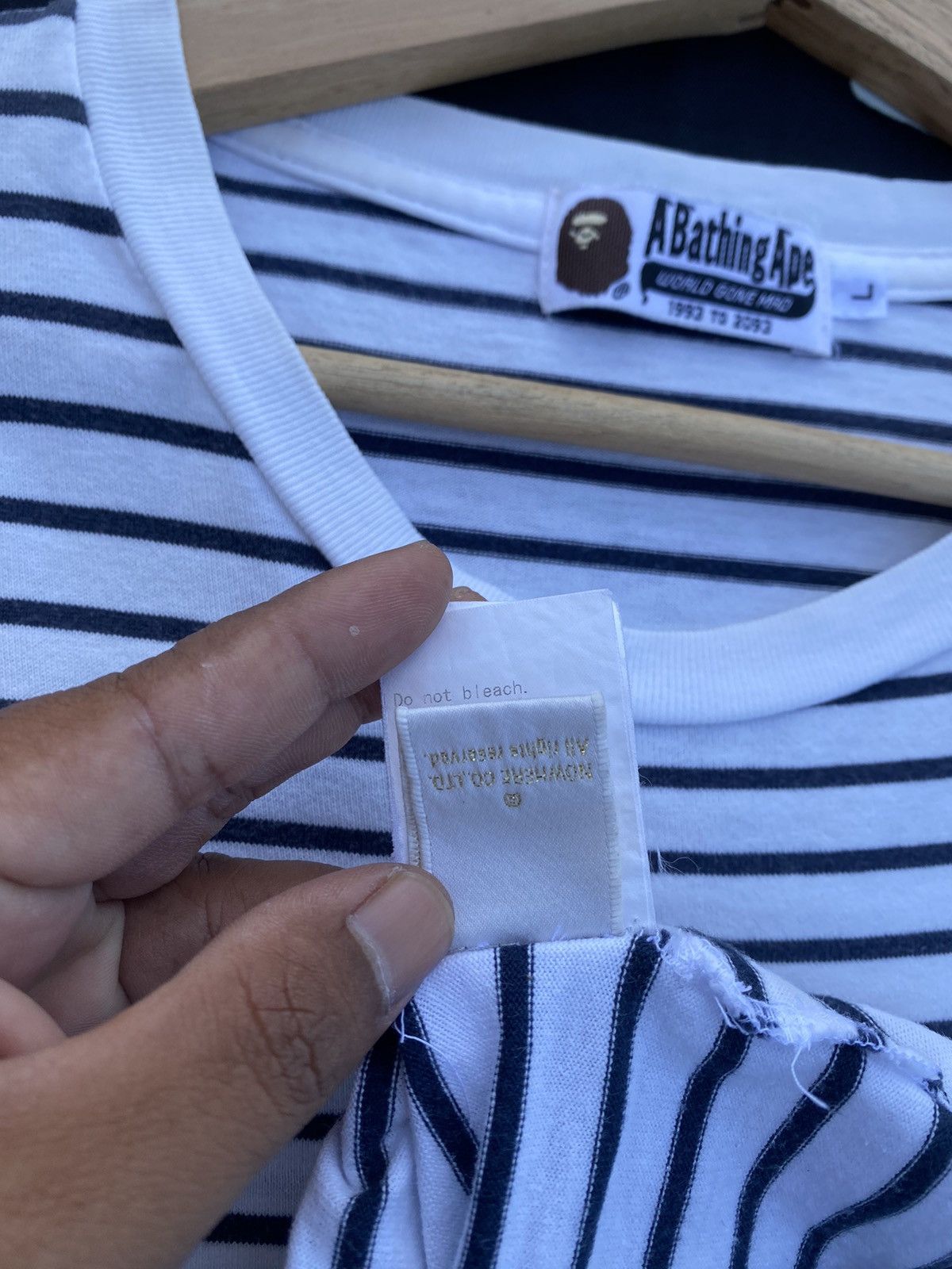 Bape Rare BAPE Stripes Tshirt Size US L / EU 52-54 / 3 - 21 Thumbnail