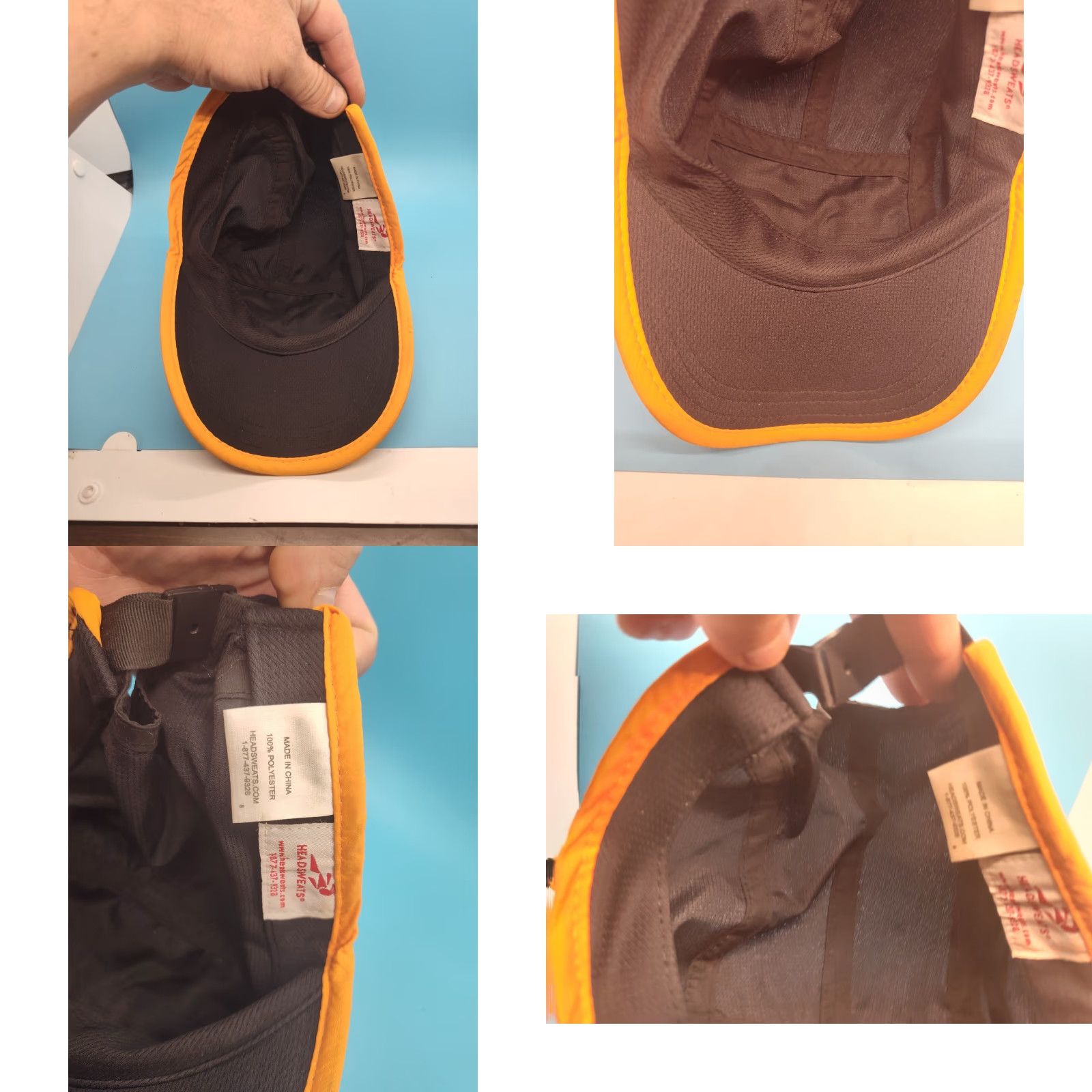 LOWA Lowa Head Sweats 5 Panel Hat Polyester Black Lightweight Running Cap Adjustable Size ONE SIZE - 8 Thumbnail