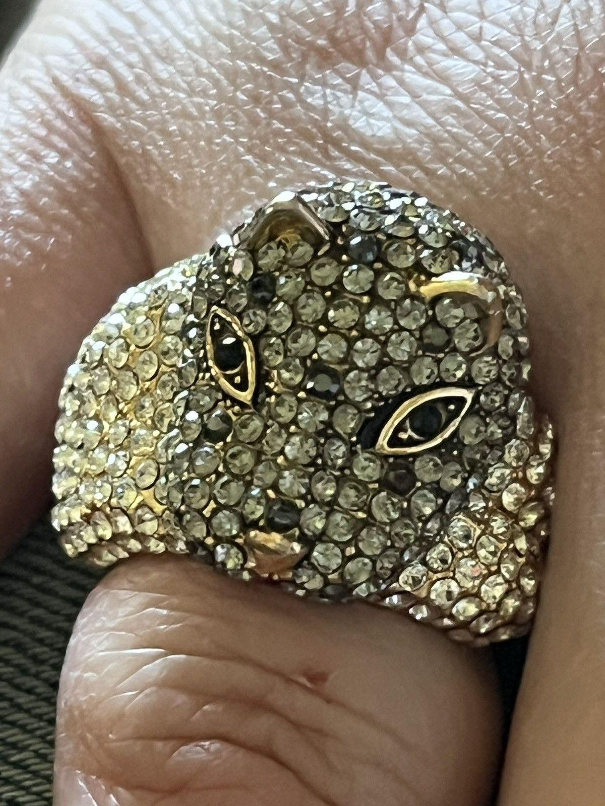 Other Leopard Pave Rhinestone Cocktail Ring Size 7 Signed GG Size ONE SIZE - 2 Thumbnail