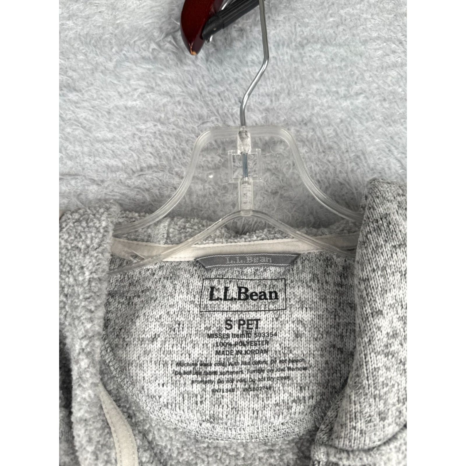 Vintage LL Bean Jacket Womens Small Gray Knit Shell Full Zip Hoodie 100% Polyester Hike Size S / US 4 / IT 40 - 6 Thumbnail