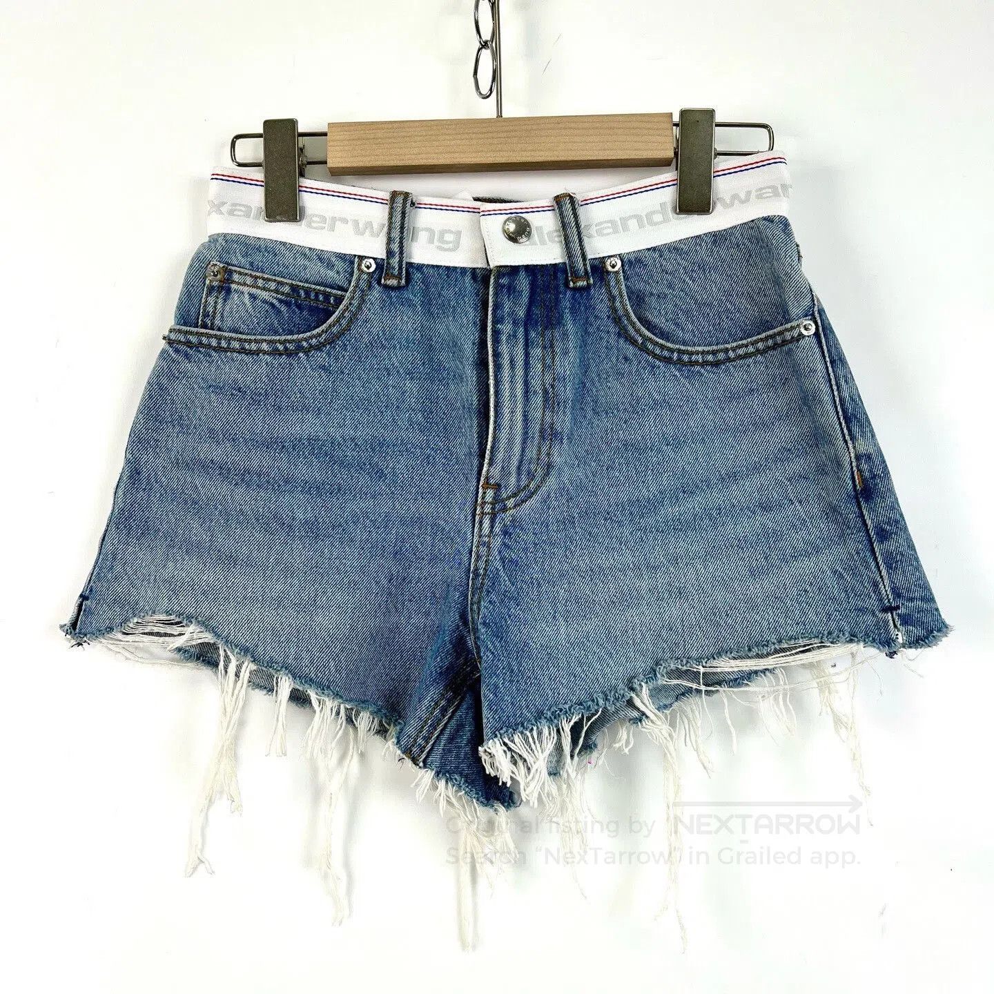 Alexander Wang Alexander Wang Bite Series Embroidered Logo Denim Shorts. Size 24" / US 00 / IT 34 - 1 Thumbnail