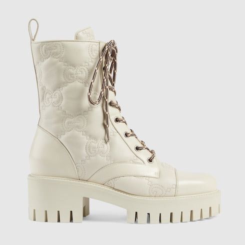 Gucci GG Matelasse lace up boots SIZE 39.5