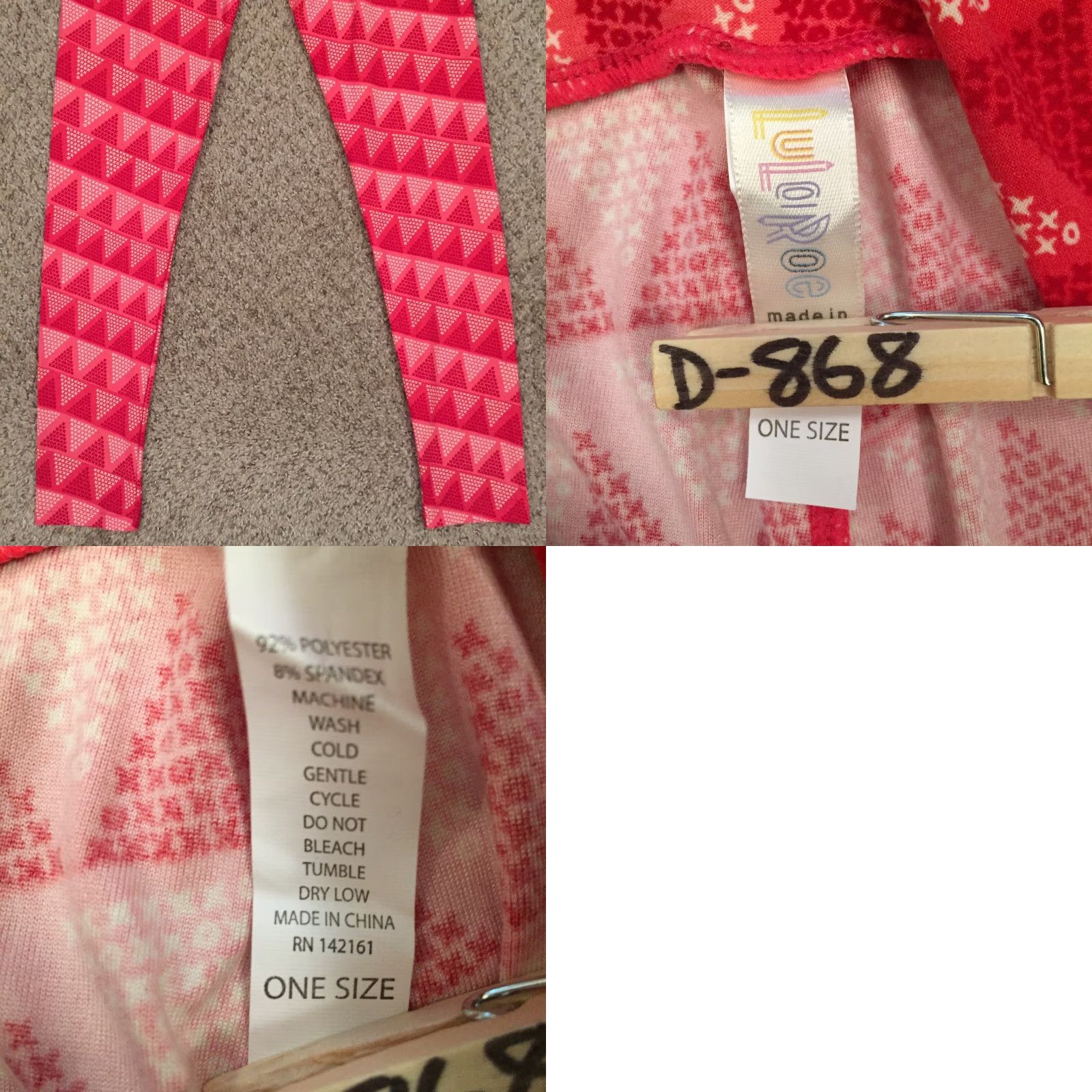 Vintage VINTAGE LuLaRoe Leggings One Size Pink Geometric NWOT Size 42" / US 20 - 8 Thumbnail