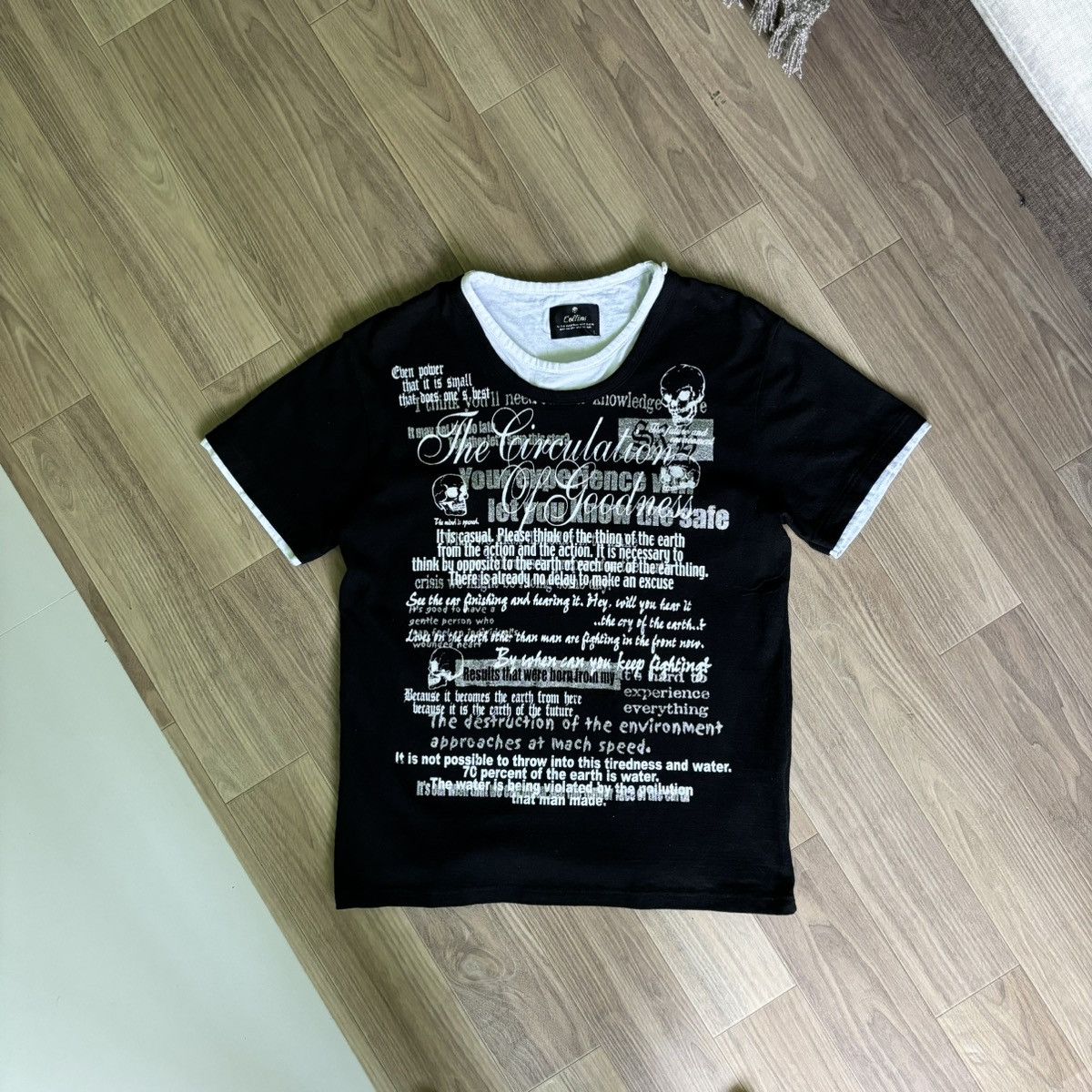 KMRii × Le Grande Bleu (L.G.B.) × Yasuyuki Ishii Collins Gothic Poem double layer Punk Style Size US L / EU 52-54 / 3 - 1 Thumbnail