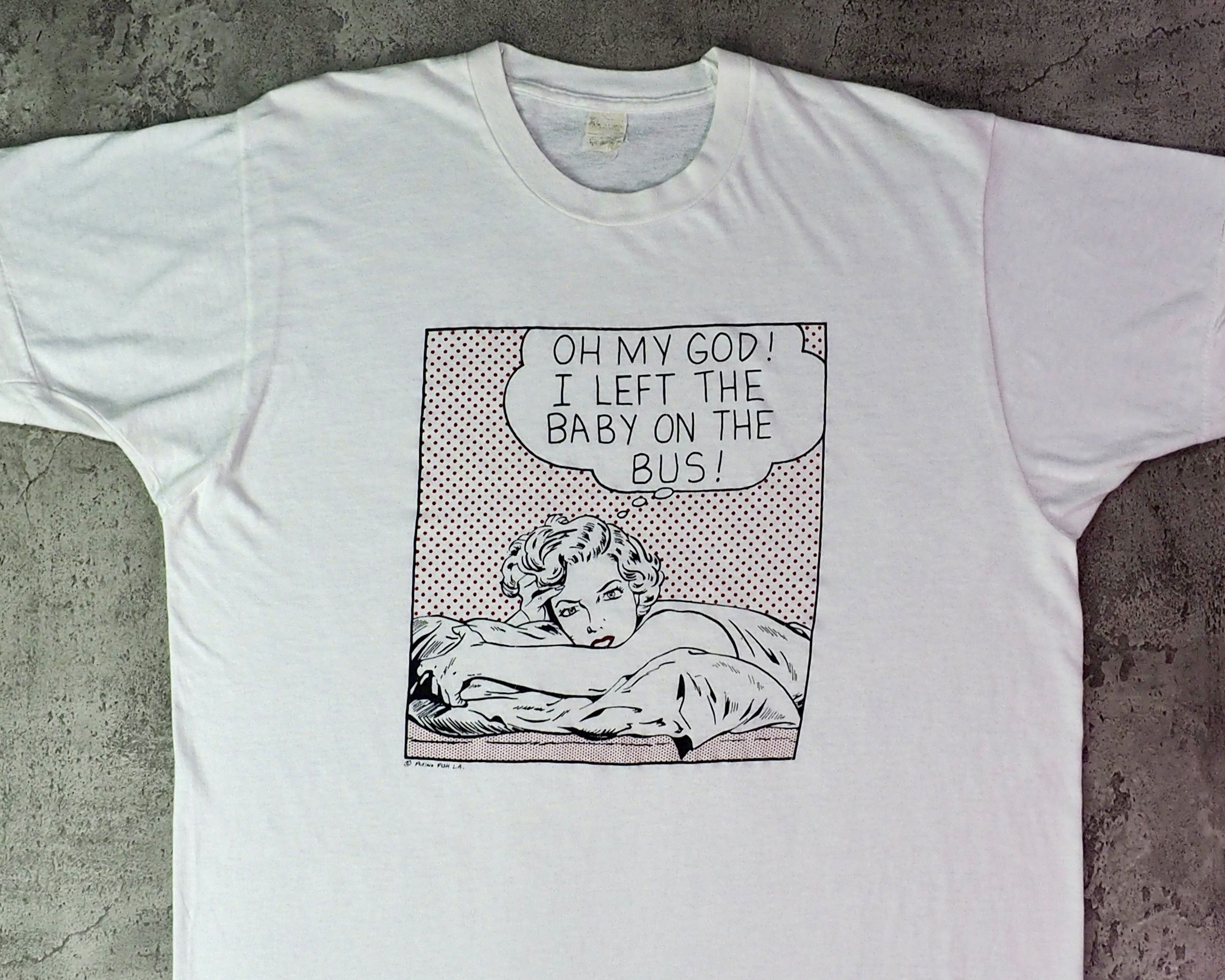 Vintage Vintage 1980s "I Left The Baby On The Bus" Pop Art Shirt XL Size US XL / EU 56 / 4 - 2 Thumbnail