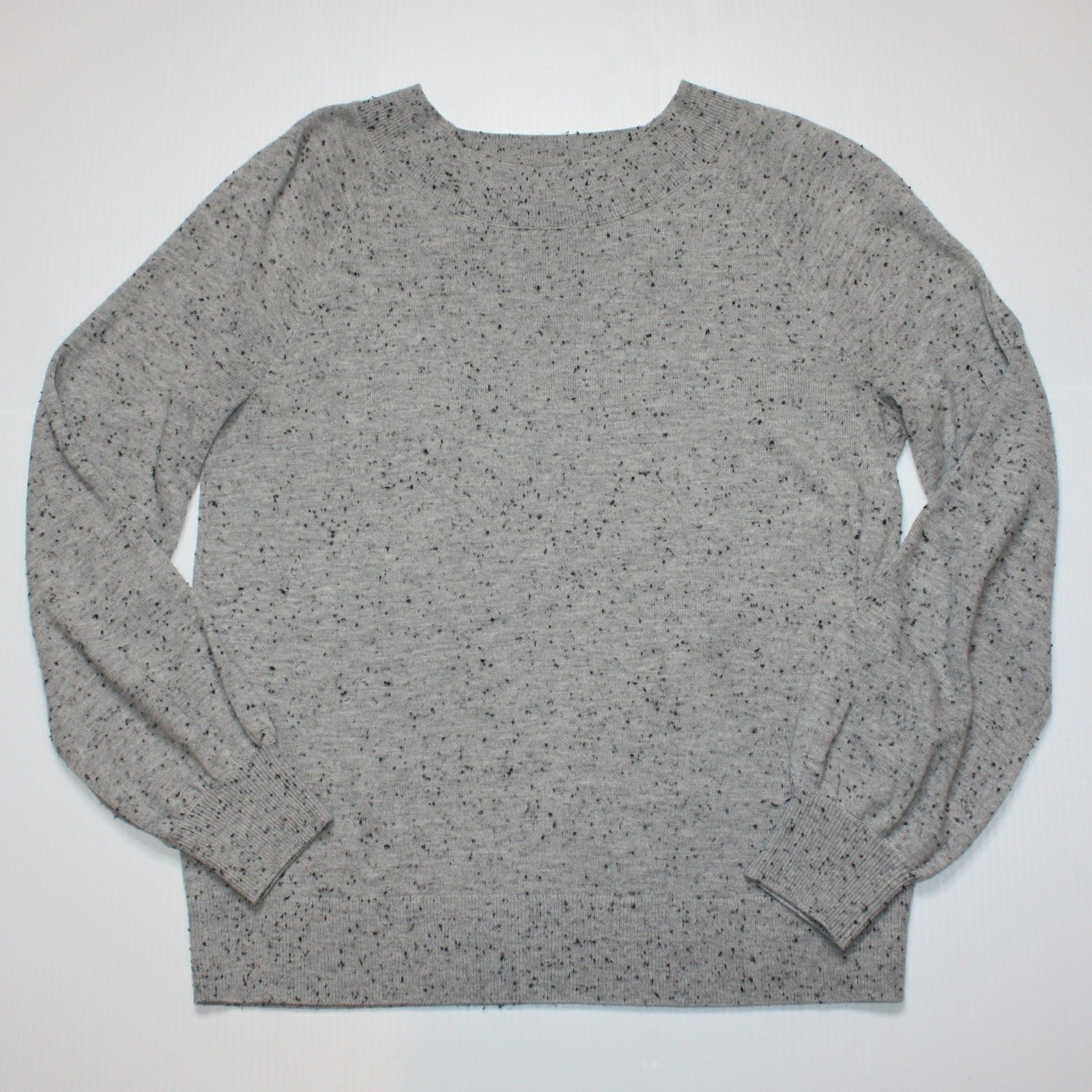 Loft Speckled Draped Sleeve Sweater in Light Gray Mélange size M Size M / US 6-8 / IT 42-44 - 2 Thumbnail