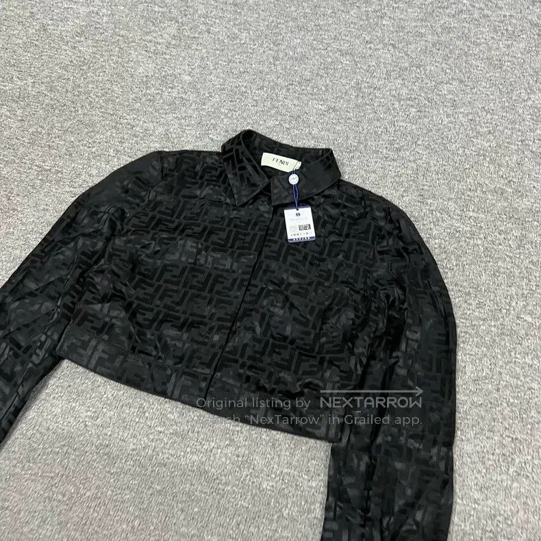 Other Fendi Logo Embossed Silk Shirt Size XS / US 0-2 / IT 36-38 - 3 Thumbnail