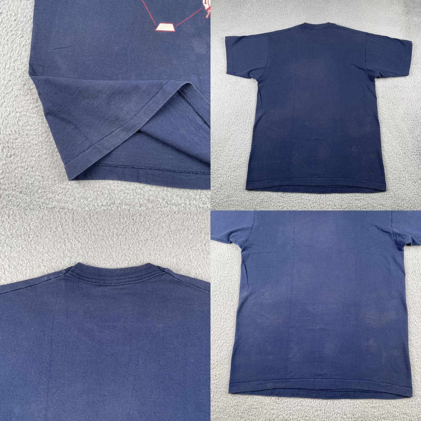 Fruit Of The Loom VINTAGE Fruit of the Loom T-Shirt Men L Blue USA Baseball Softball 90s Fire Fighters FOTL Shirts Size US L / EU 52-54 / 3 - 8 Thumbnail