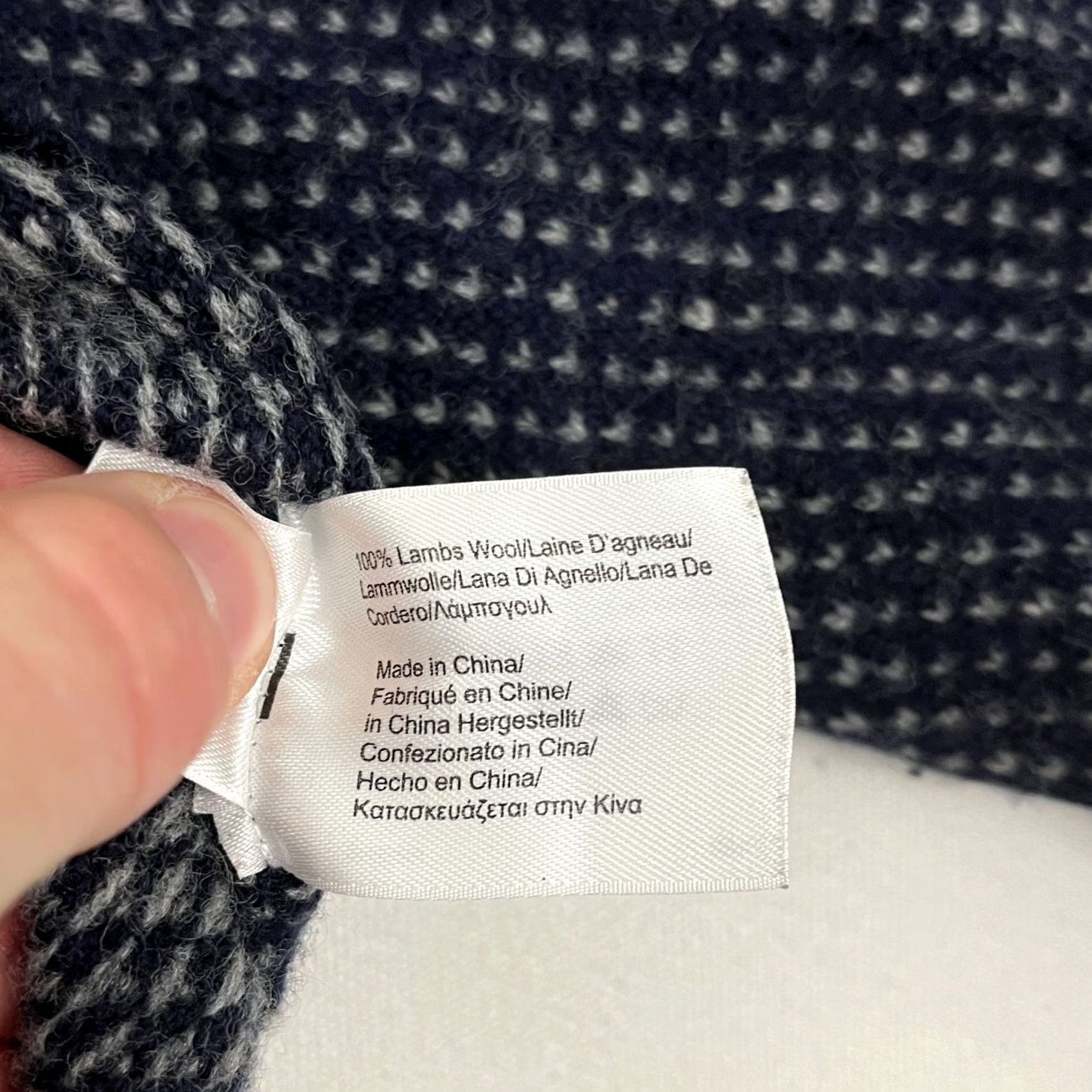Brooks Brothers Brooks Brothers Lambs Wool Sweater Mens 2XL Blue Birds Eye Shawl Collar Preppy Pullover Knit Regular Front Pockets Size US XXL / EU 58 / 5 - 4 Thumbnail