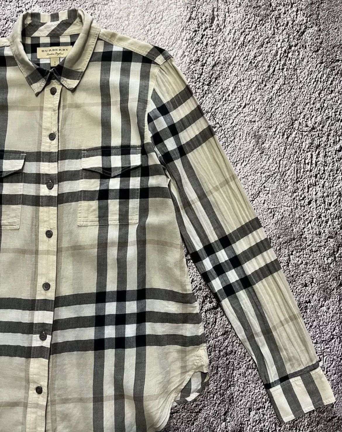 Burberry × Vintage Burberry Vintage Print Long Sleeve Button-Up Women's Size S Size S / US 4 / IT 40 - 4 Thumbnail