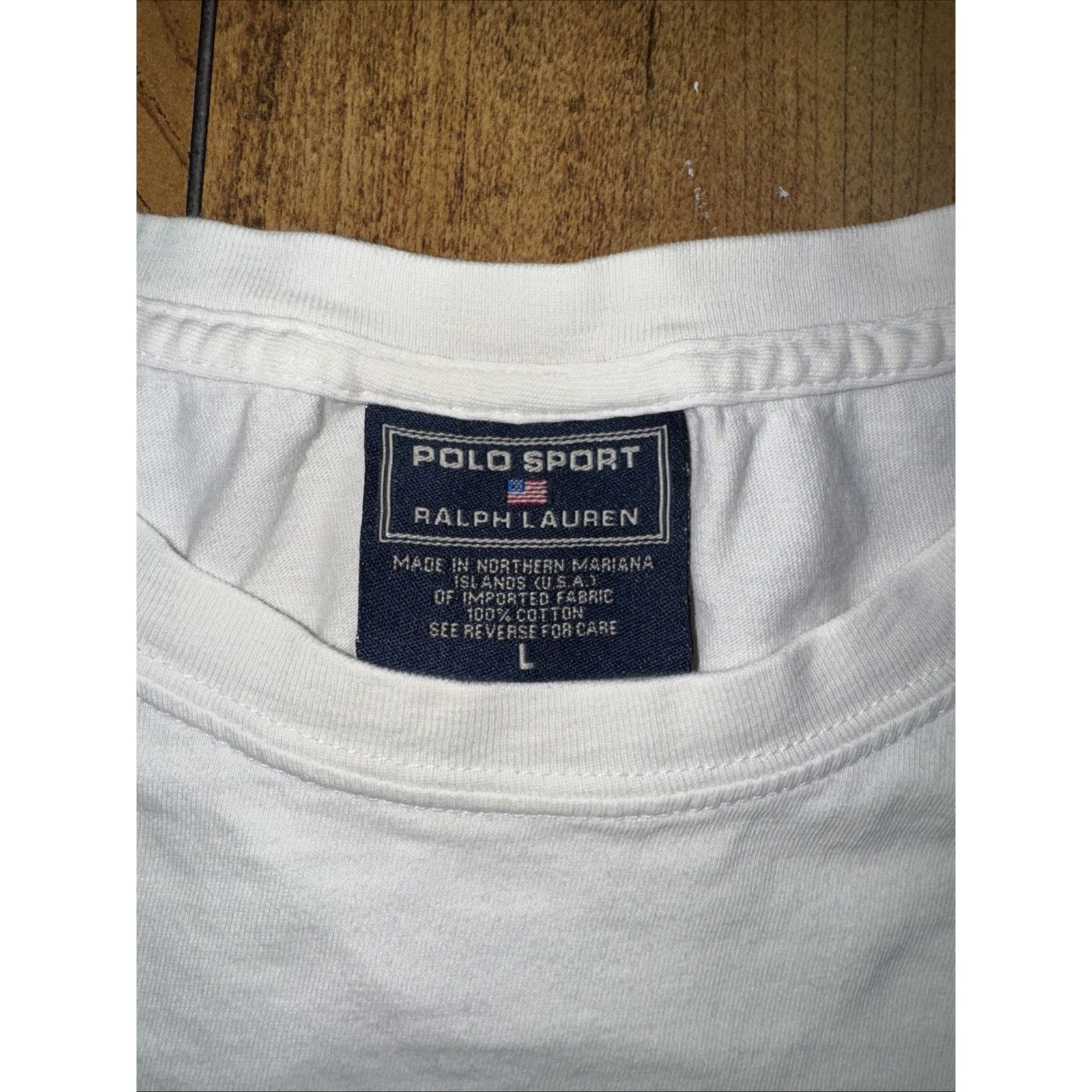 Polo Ralph Lauren × Vintage Polo Sport Long Sleeve T-Shirt White Large 23x26 USA Flag Size US L / EU 52-54 / 3 - 4 Thumbnail