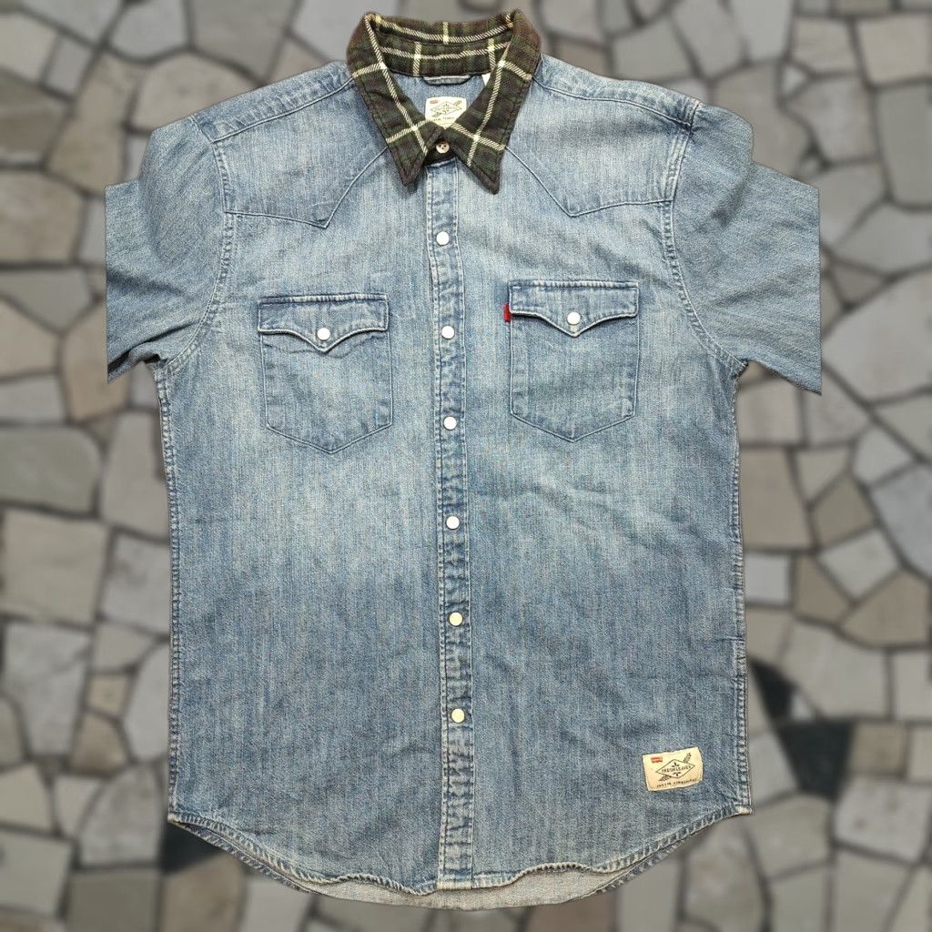 Levi's LEVIS x Justin Timberlake Mens Button-Up Shirt Western Pearl Snap Denim Blue M Size US M / EU 48-50 / 2 - 1 Thumbnail