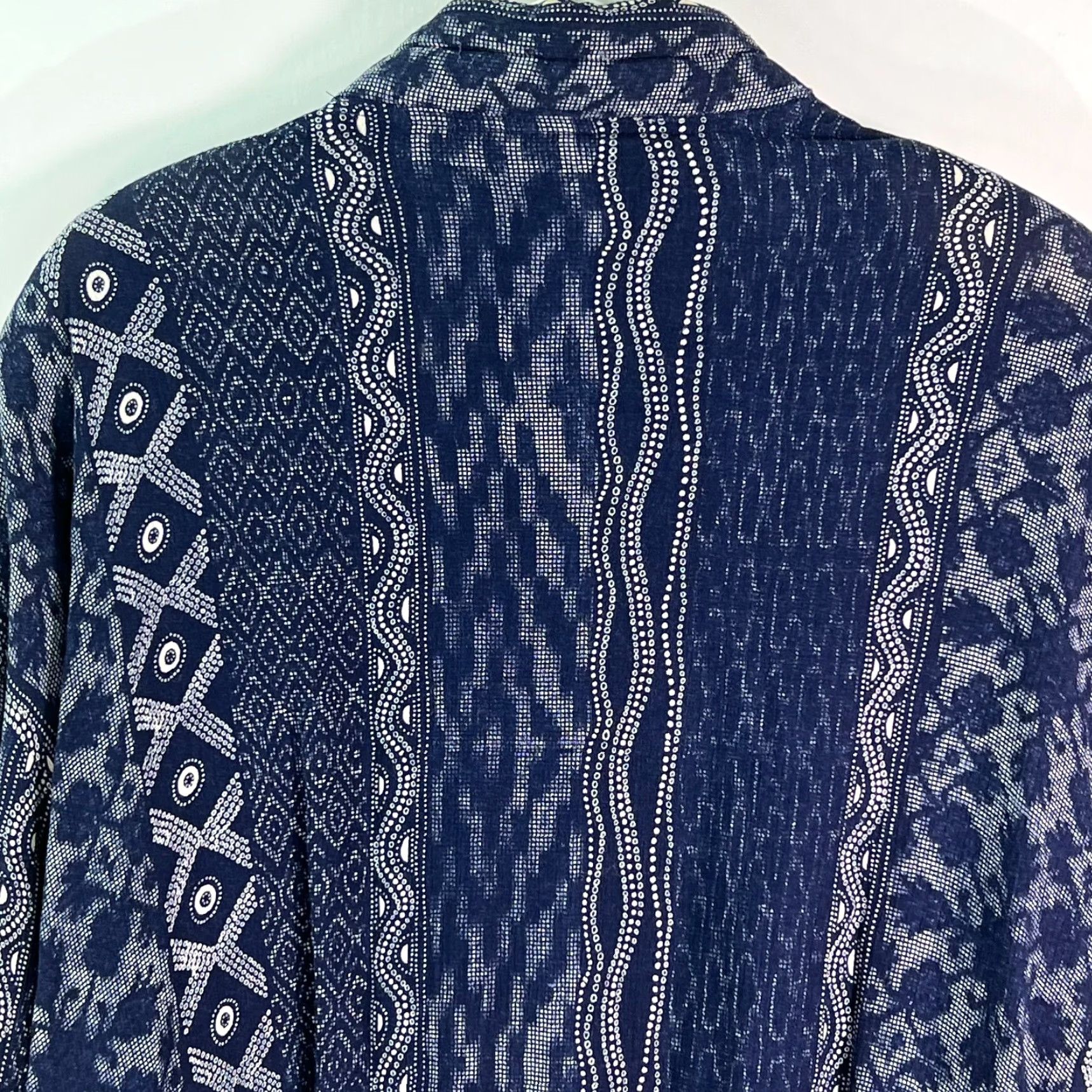 Vintage Vintage Halsey Collection Geometric Print Short Zip Jacket Women's Size L Blue Knit Fall Winter Size L / US 10 / IT 46 - 4 Thumbnail