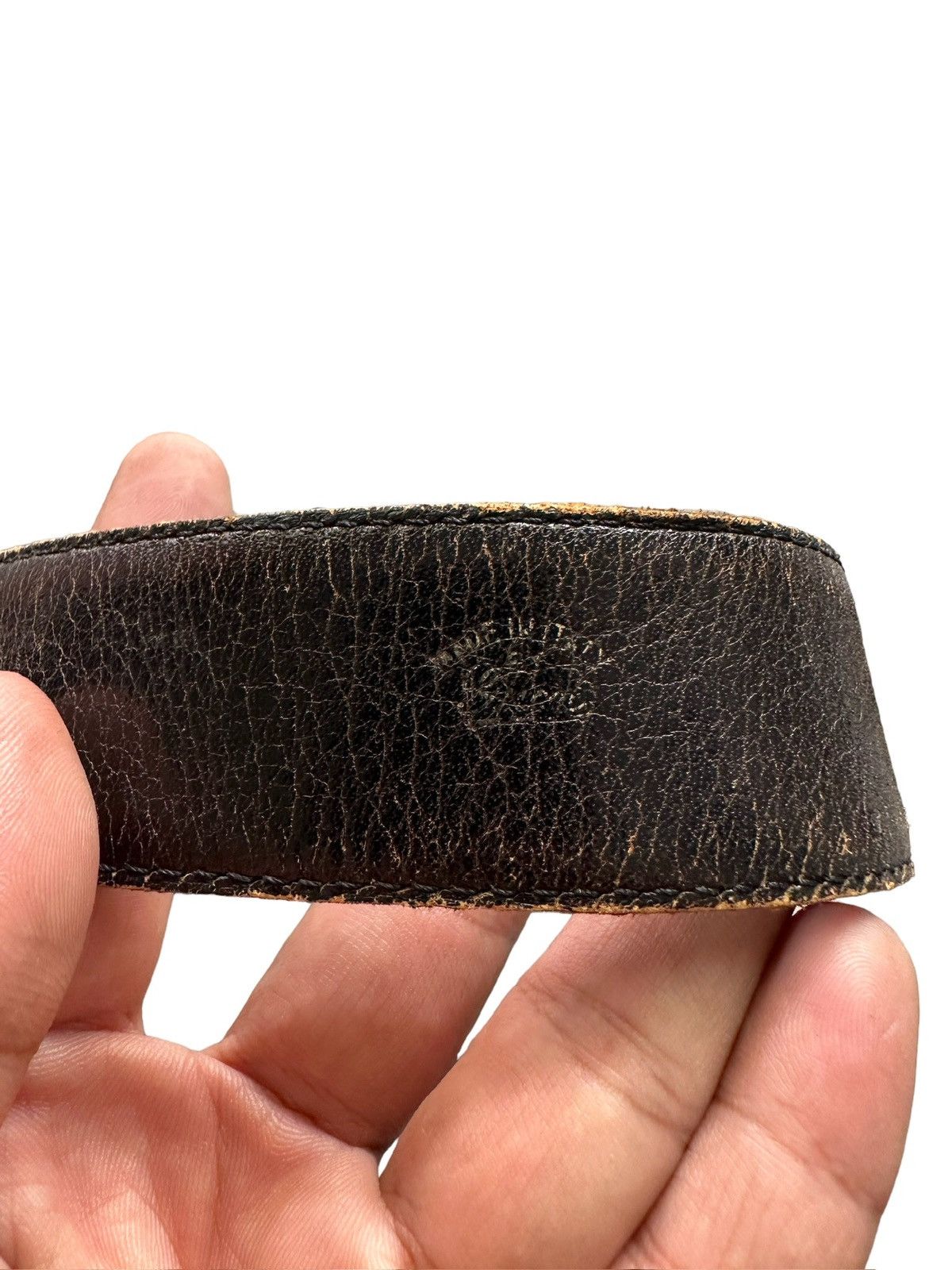 Gucci 90’s Vintage Gucci G logo leather belt Size ONE SIZE - 6 Thumbnail
