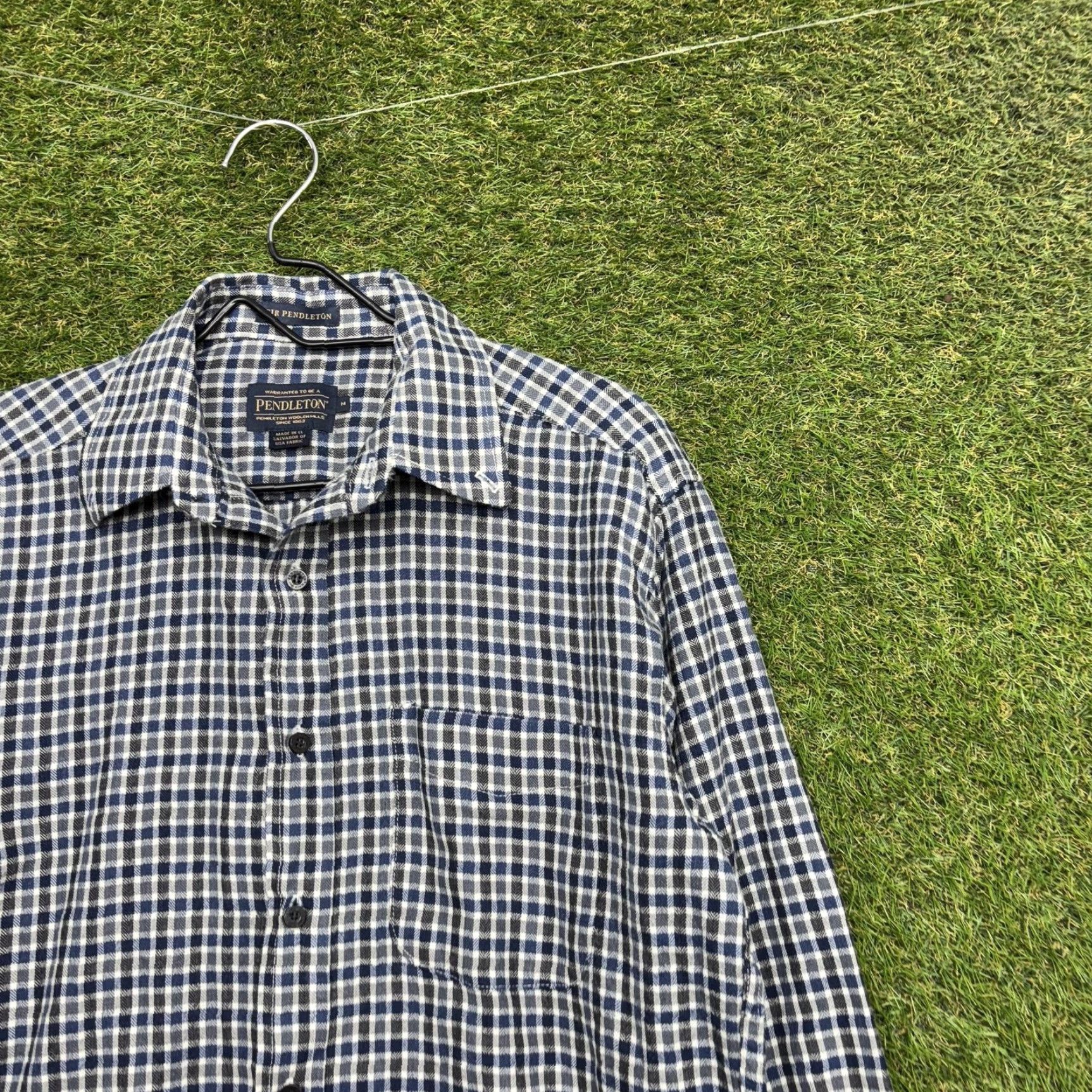 Pendleton Pendleton Shirt Mens Medium Blue Check Wool Flannel Button Up Long Sleeve Size US M / EU 48-50 / 2 - 2 Thumbnail