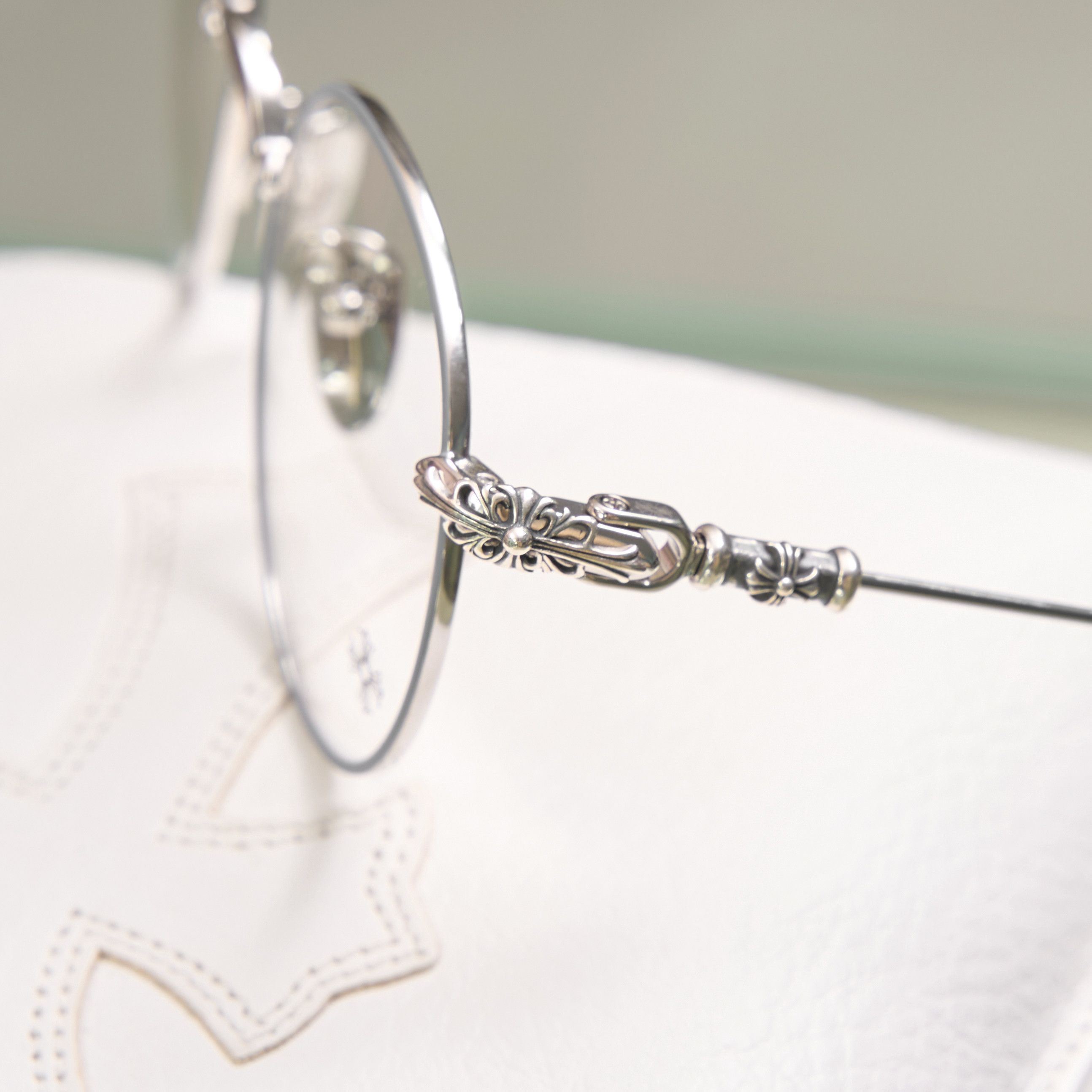 ★CHROME HEARTS★ BUBBA - A 49 メガネ 眼鏡 Shiny Silver Chrome Hearts Bubba-A MBK-P Matte Black Glasses Frame - SRM