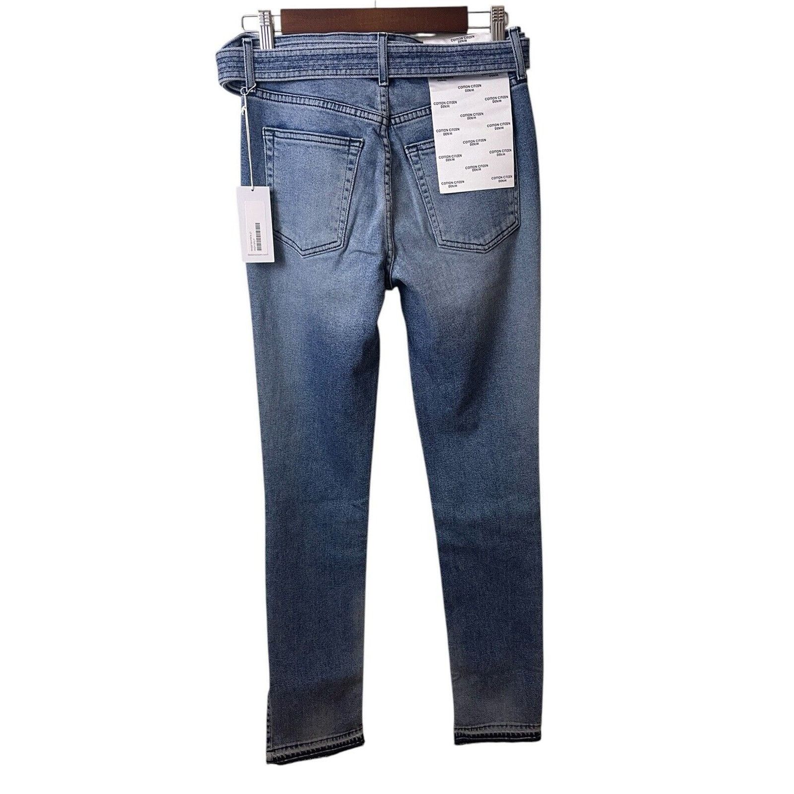 COTTONCITIZEN Cotton Citizen High Split Skinny Leg Frayed Hem Belted sz 27 Size 27" / US 4 / IT 40 - 4 Thumbnail