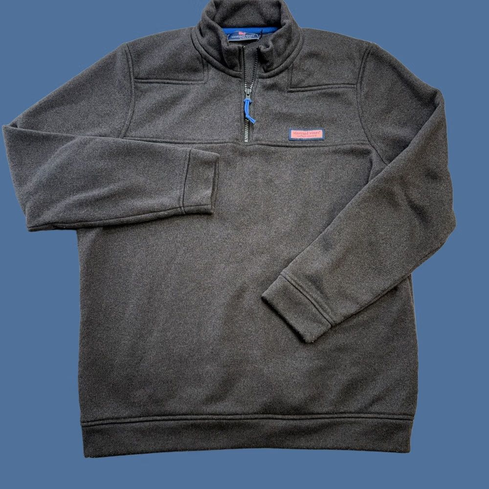 Vineyard Vines Vineyard Vines Shep Shirt Sweater L Charcoal Gray 1/4 Zip Mock Neck Pullover Men Size US L / EU 52-54 / 3 - 1 Thumbnail