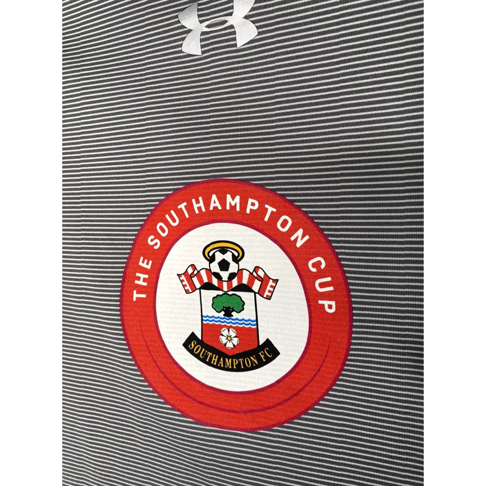 Under Armour Under Armour Southampton Cup Mens Shirt Short Sleeve Jersey Small Grey White Striped Soccer EPL England Shirt Mens Size US S / EU 44-46 / 1 - 4 Thumbnail