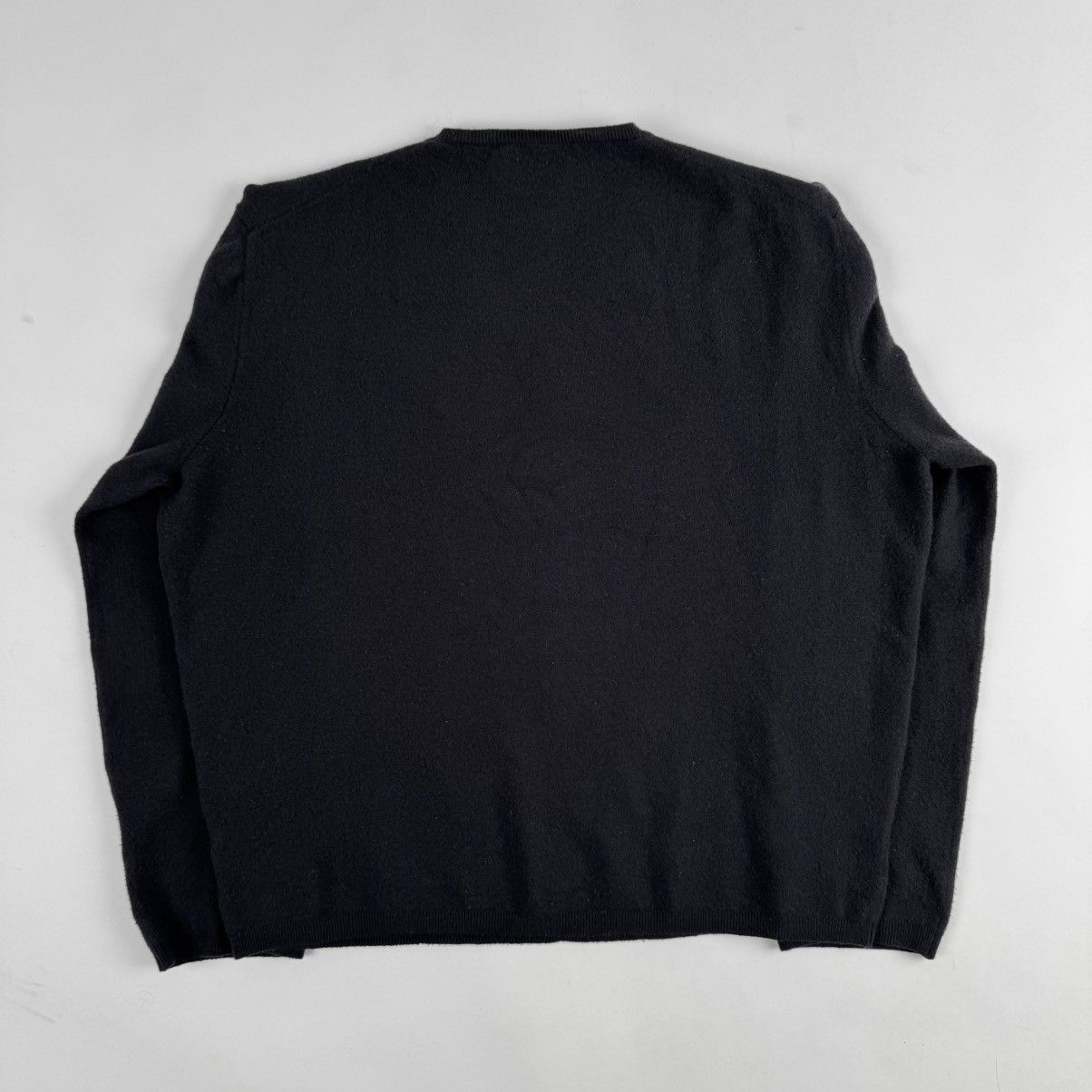 Prada Prada 1990's Dark Gray Wool Knit V-Neck Pullover Size US L / EU 52-54 / 3 - 5 Thumbnail