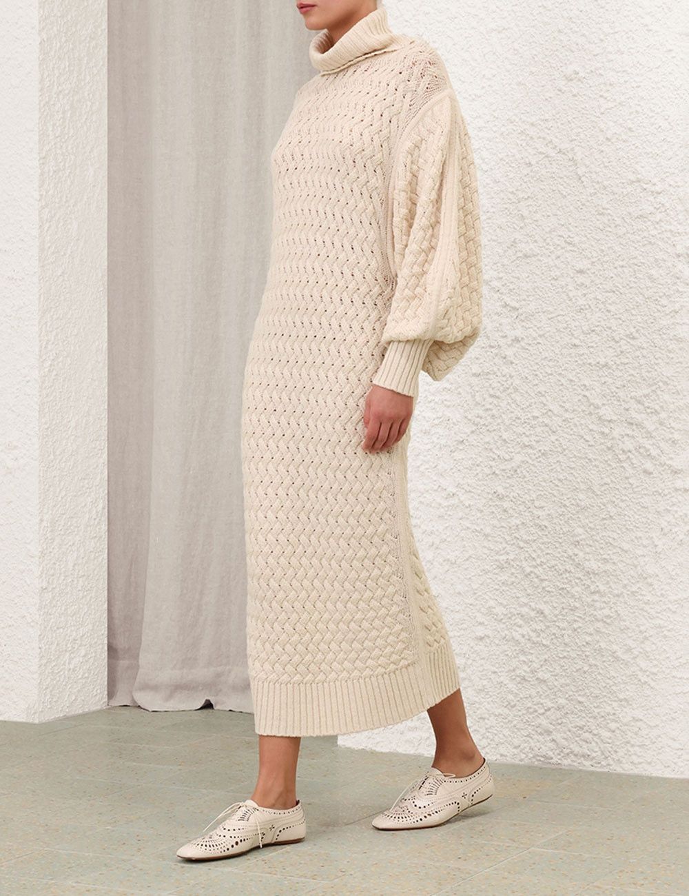 Zimmermann oc11z0725 Illustration Textured Dress in Cream Size M / US 6-8 / IT 42-44 - 3 Thumbnail