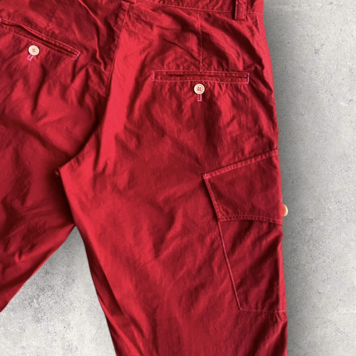 Yohji Yamamoto Y’s Red Label Red Cargo Crop Pants Size US 31 - 7 Thumbnail