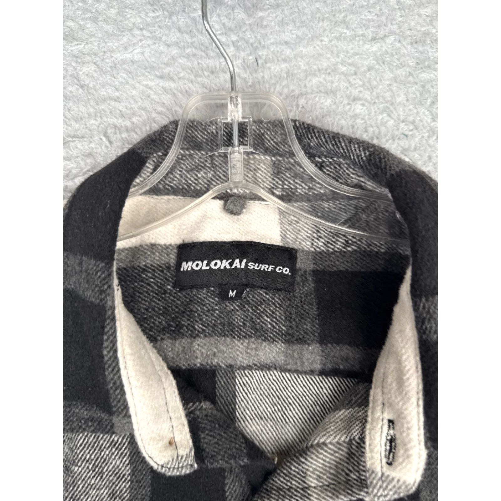 Vintage Molokai Surf Co Shirt Men Medium Black White Plaid Flannel Button Cotton Blend Size US M / EU 48-50 / 2 - 7 Thumbnail