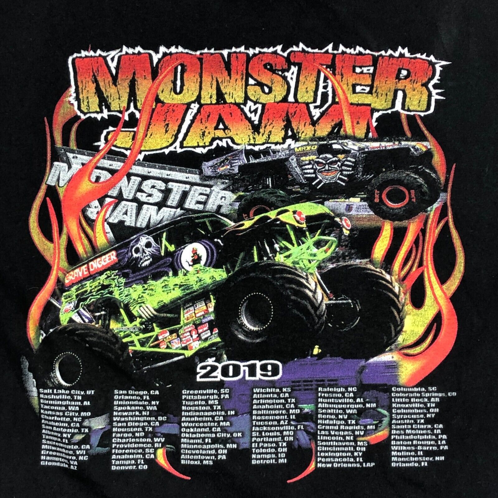 Vintage 2019 Monster Jam Truck Tour Dates Tee T Shirt Size Youth XL Size S / US 4 / IT 40 - 5 Thumbnail