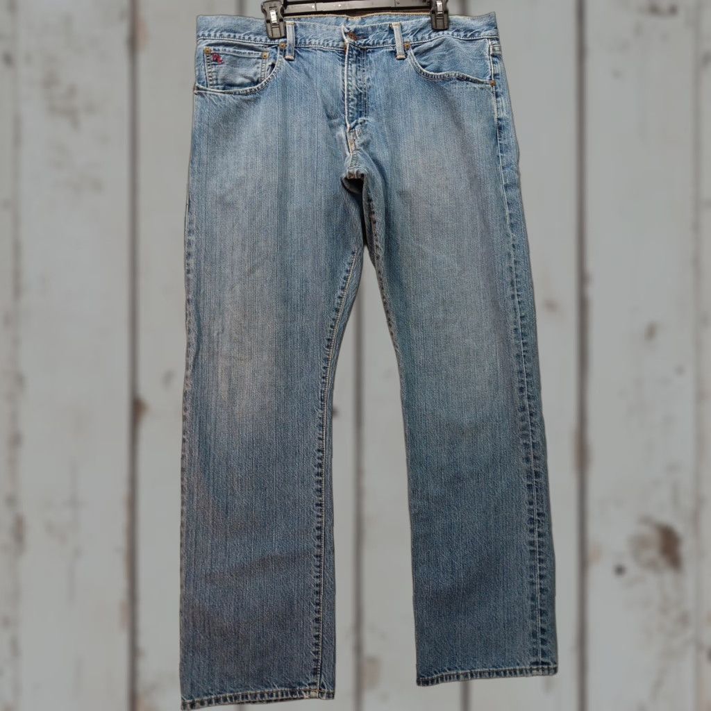 Polo Ralph Lauren Ralph Lauren Polo Jeans Mens 5-Pocket Hampton Straight Denim Light Wash Blue 35x30 Regular Easy Care Mens Size US S / EU 44-46 / 1 - 1 Thumbnail