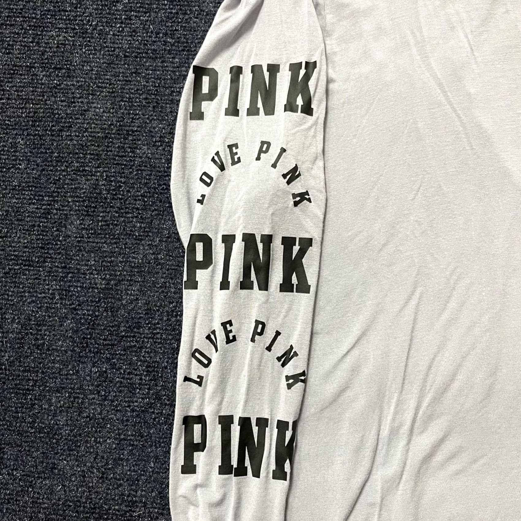 Pinko PINK Shirt Women's M Long Sleeve Gray Open Back Dog Logo Tee Top Size M / US 6-8 / IT 42-44 - 3 Thumbnail