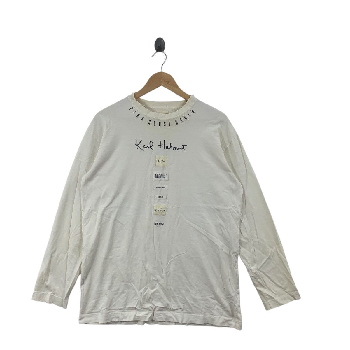 Karl Helmut Vintage 90s KARL HELMUT JAPAN Pink House Collection Tee Size M / US 6-8 / IT 42-44 - 3 Thumbnail