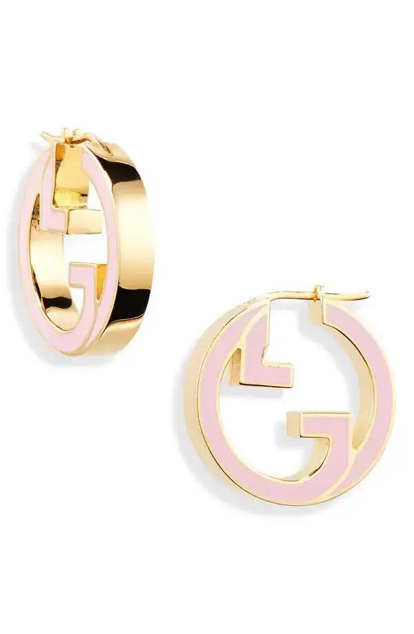 Gucci oc11z0126 Size: OS / Blondie Hoop Earrings In Pink Size ONE SIZE - 1 Thumbnail