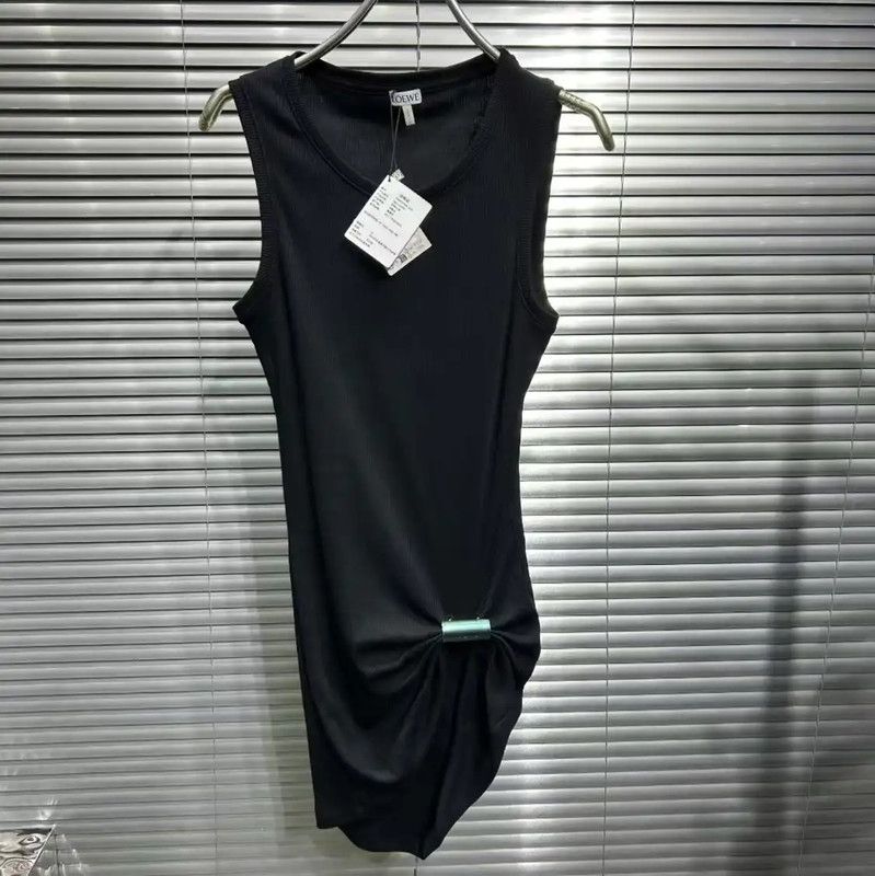 Loewe Loewe Black Cotton Dress for Summer 0089 Size L / US 10 / IT 46 - 1 Thumbnail