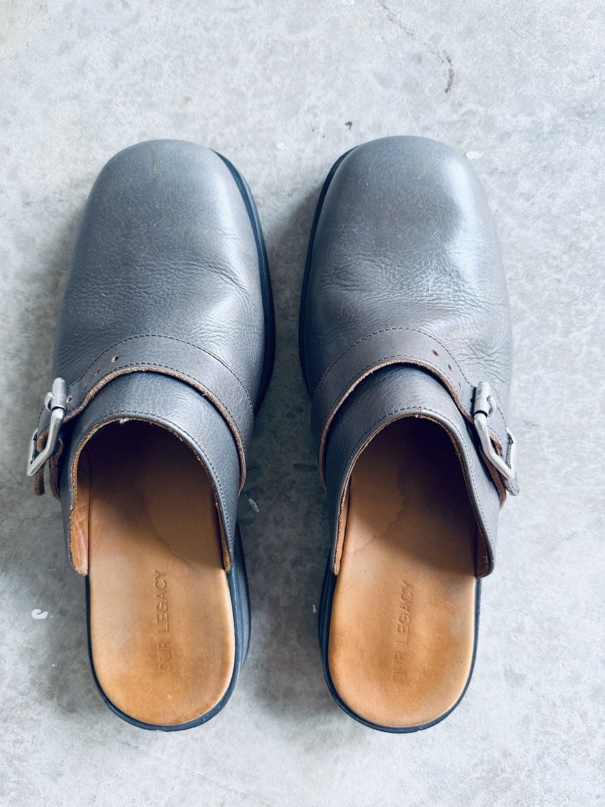 Our Legacy Our Legacy Camion Deep Sky Leather Mules - EU 44 Size US 10.5 / EU 43-44 - 3 Thumbnail