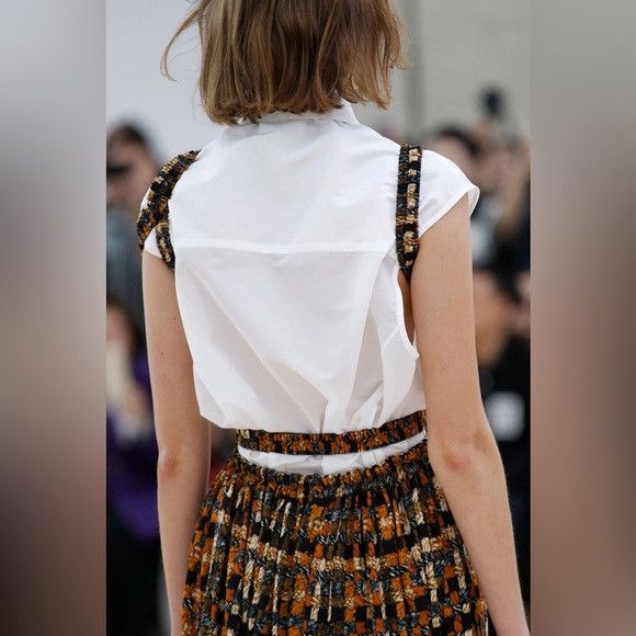 Celine CÉLINE Sleeveless button up shirt in embroidered voile Size S / US 4 / IT 40 - 3 Thumbnail