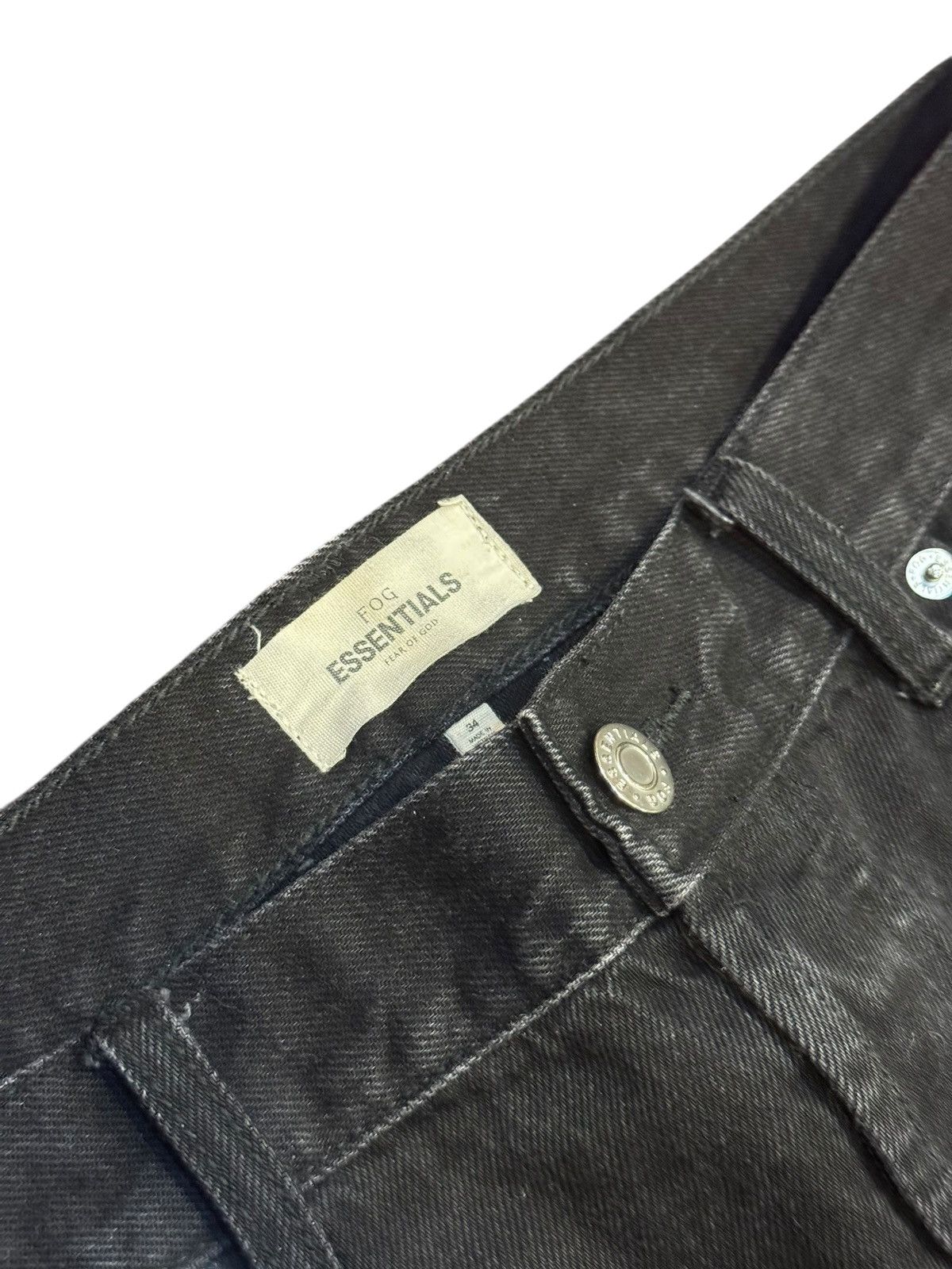 Fear of God Fear Of God Essentials 5 Pocket Black Washed Denim Jean 34 Size US 34 / EU 50 - 4 Thumbnail