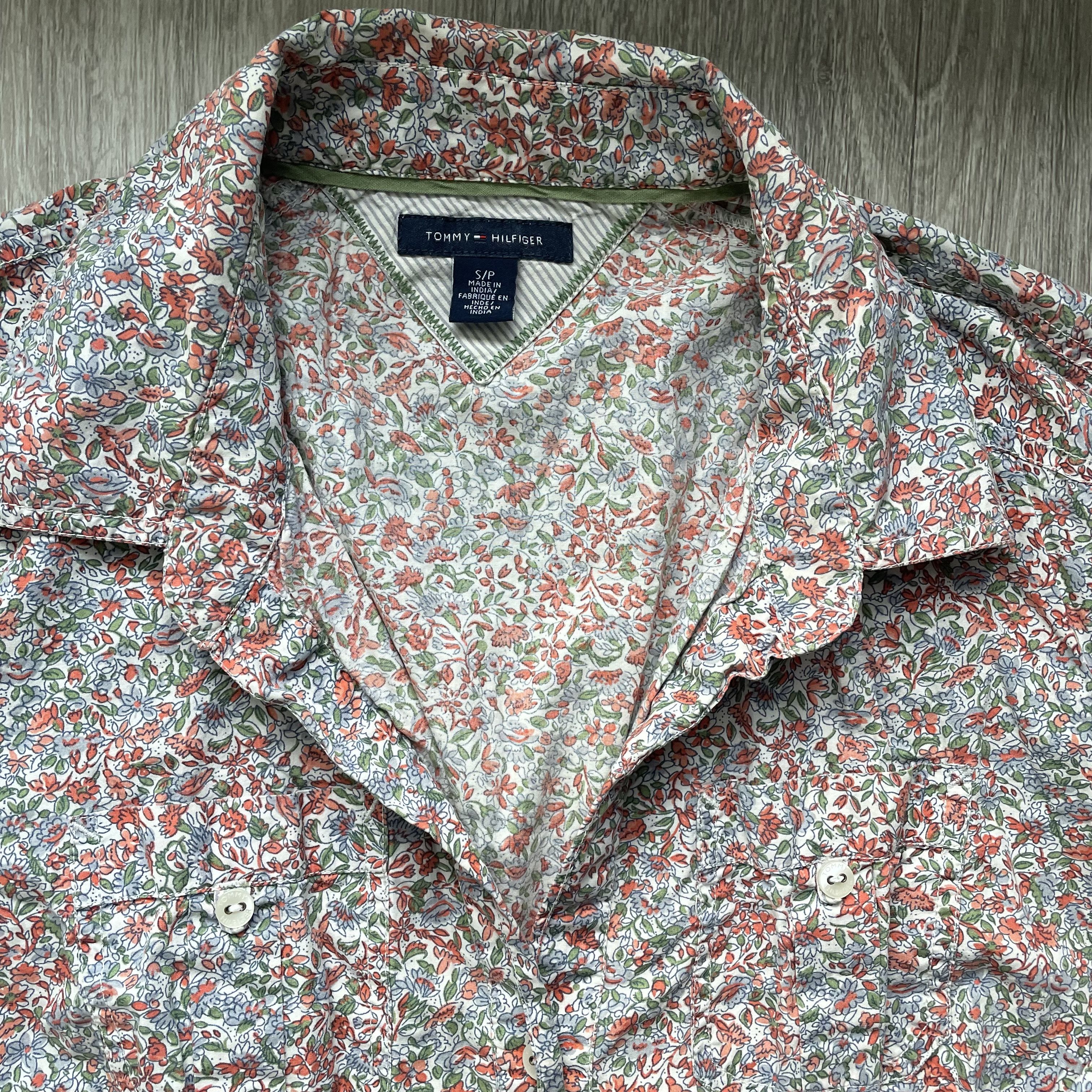 Tommy Hilfiger Tommy Hilfiger Floral Cotton Shirt Dress Roll-Tab Sleeve S Size S / US 4 / IT 40 - 5 Thumbnail