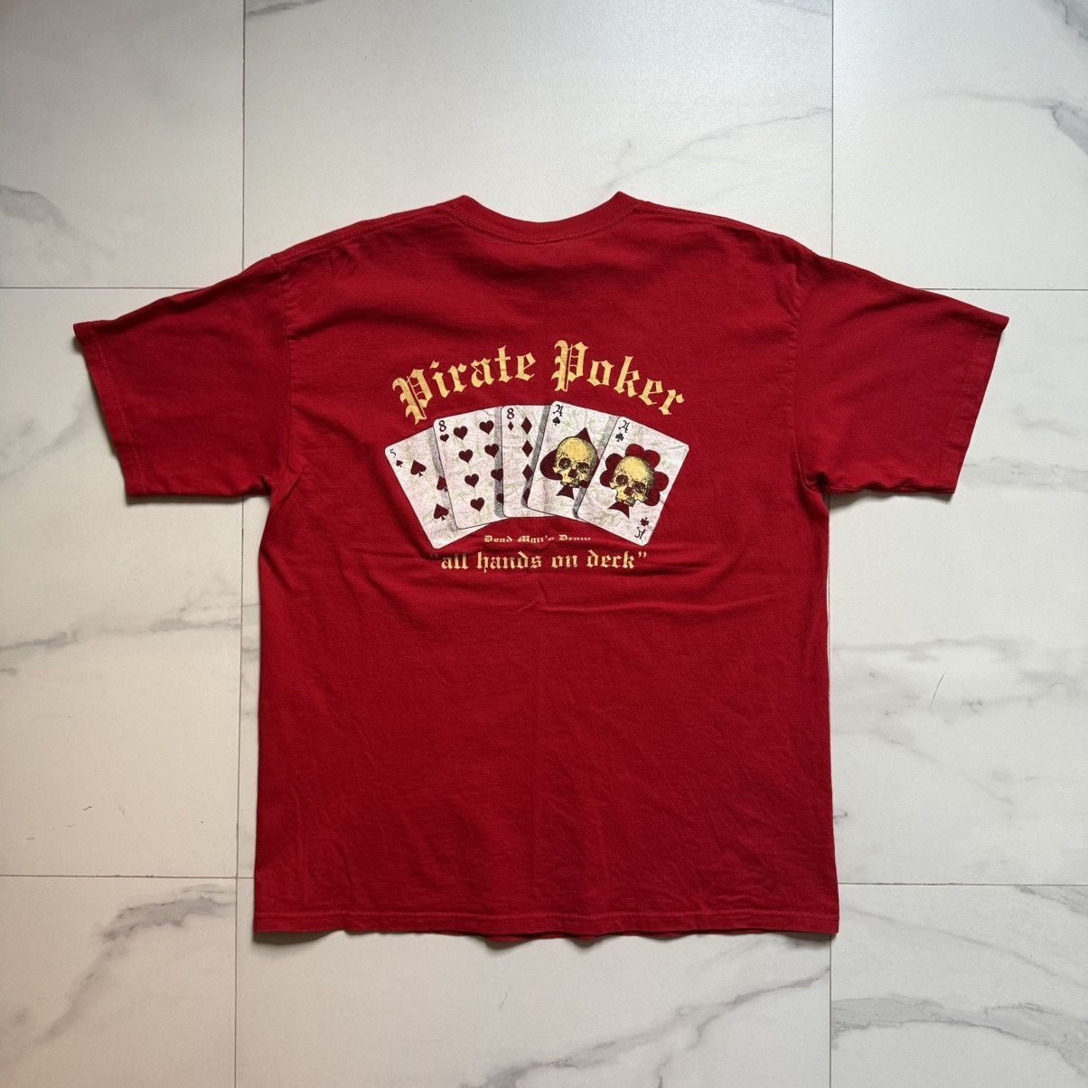 Vintage Vintage Y2K Pirate Poker T-Shirt Size US XL / EU 56 / 4 - 3 Thumbnail