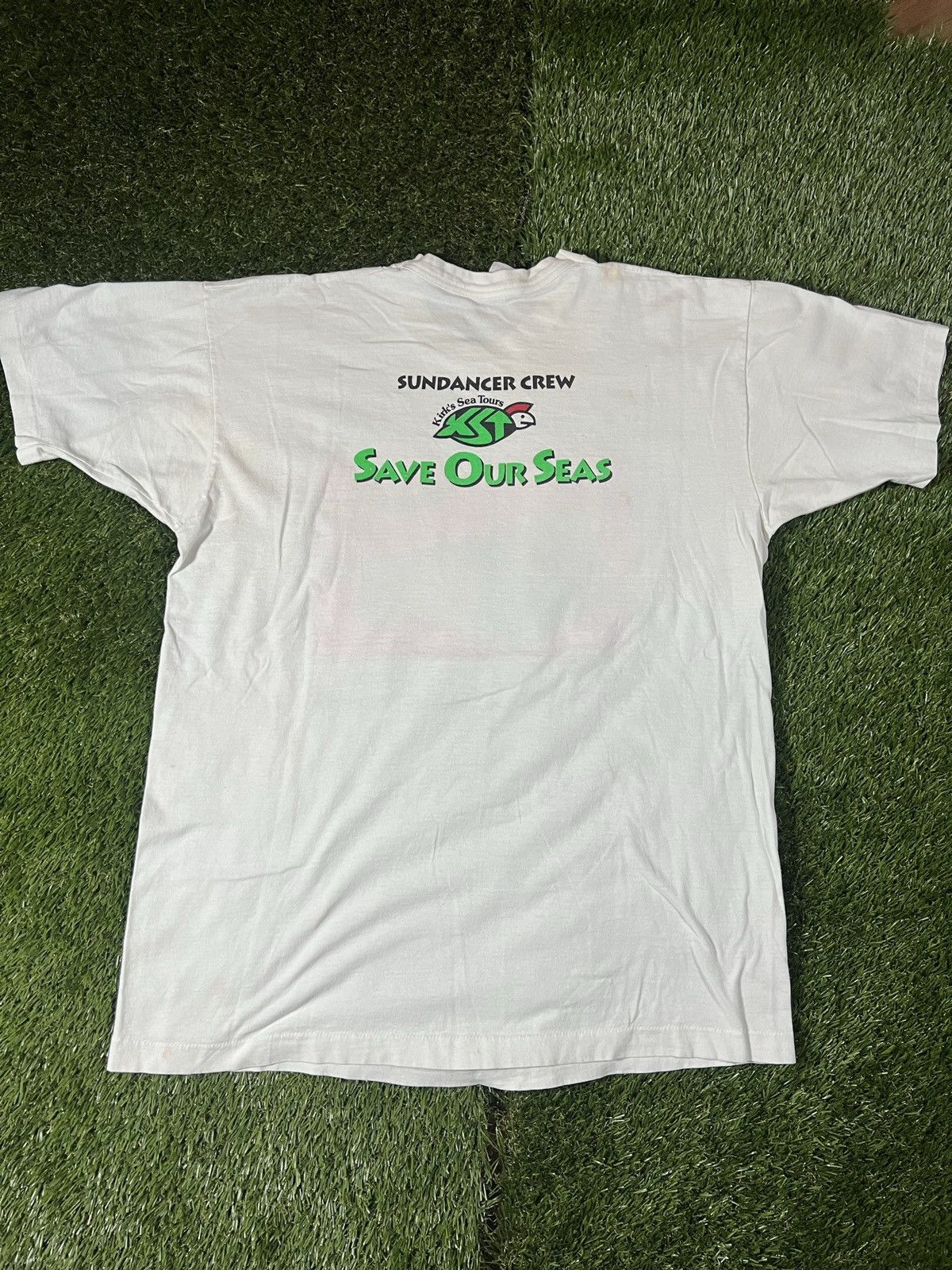 Vacation × Vintage Vintage 90s Vibrant Cayman Island Stingray Save Our Seas Tee Size US XXL / EU 58 / 5 - 3 Thumbnail