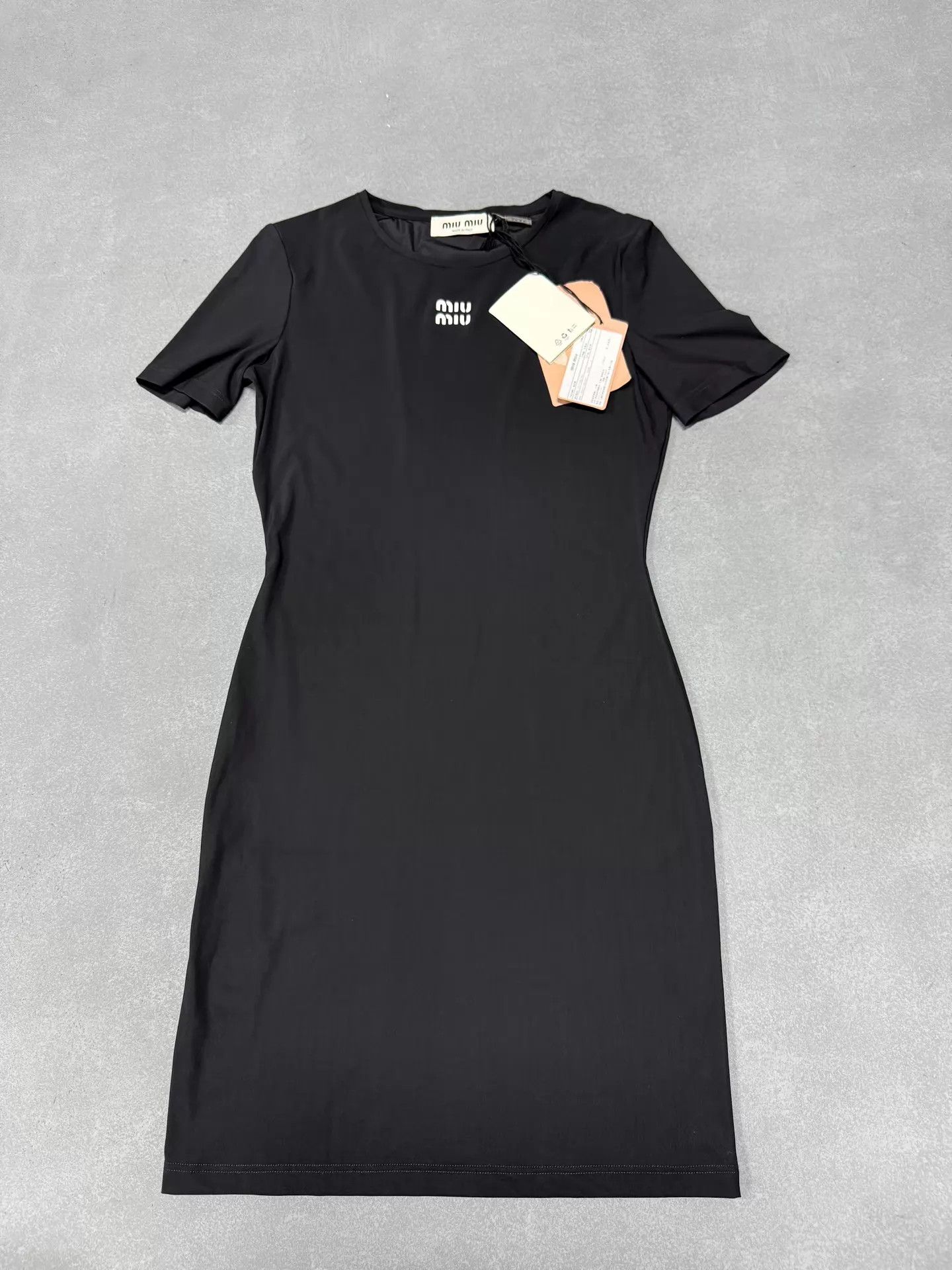 Miu Miu MIU MIU 24SS Black Logo Knit Dress Women's Size 38