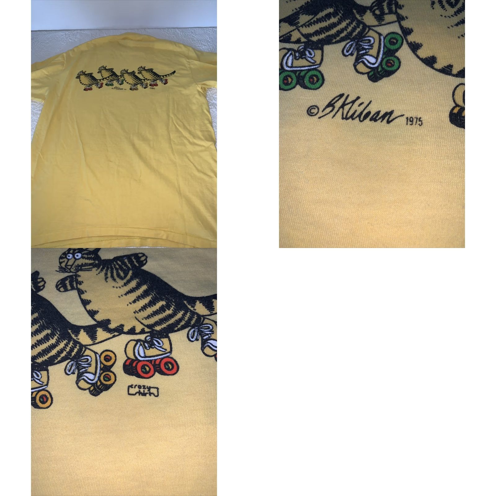 Vintage B Kliban Cat Vintage 70s Shirt - Crazy Shirts XL Yellow Size US XL / EU 56 / 4 - 8 Thumbnail