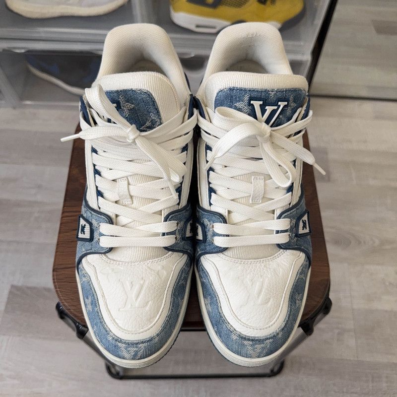 Louis Vuitton Louis Vuitton Denim Leather Low-Top Sneakers -2508 Size US 9 / EU 42 - 2 Thumbnail