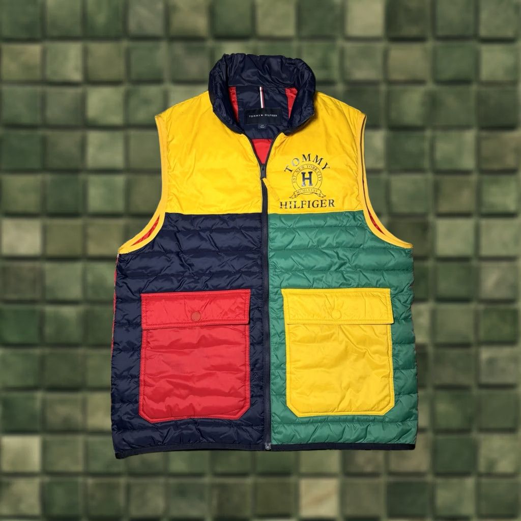 Tommy Hilfiger Tommy Hilfiger Puffer Vest Men’s Small Colorblock Primaloft Spell Zip Quilted Vest Mid-Length Zip Pockets Multicolor Outdoor Winter Fall Quilted Mens Size US S / EU 44-46 / 1 - 1 Thumbnail