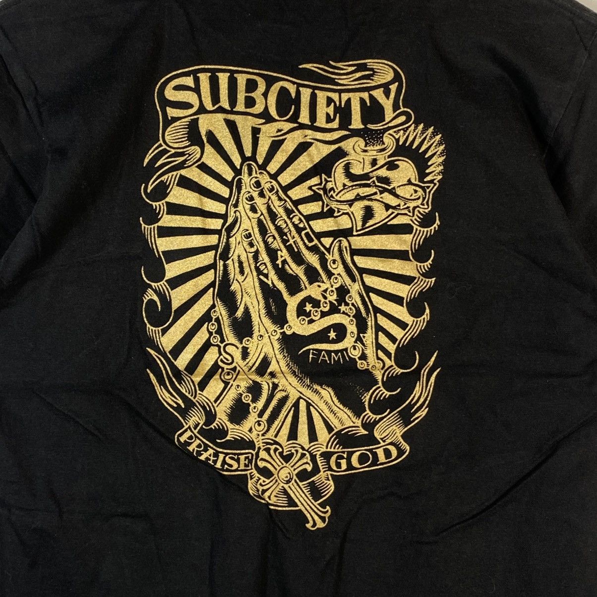 Vintage Japanese Streetwear SUBCIETY Praise God Graphic Tee Shirt Size US M / EU 48-50 / 2 - 2 Thumbnail